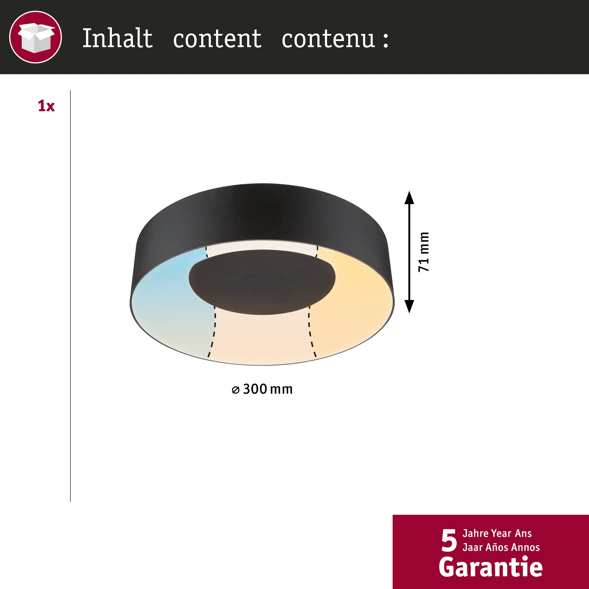 Paulmann 71096 Casca LED Deckenleuchte IP44 schwarz
