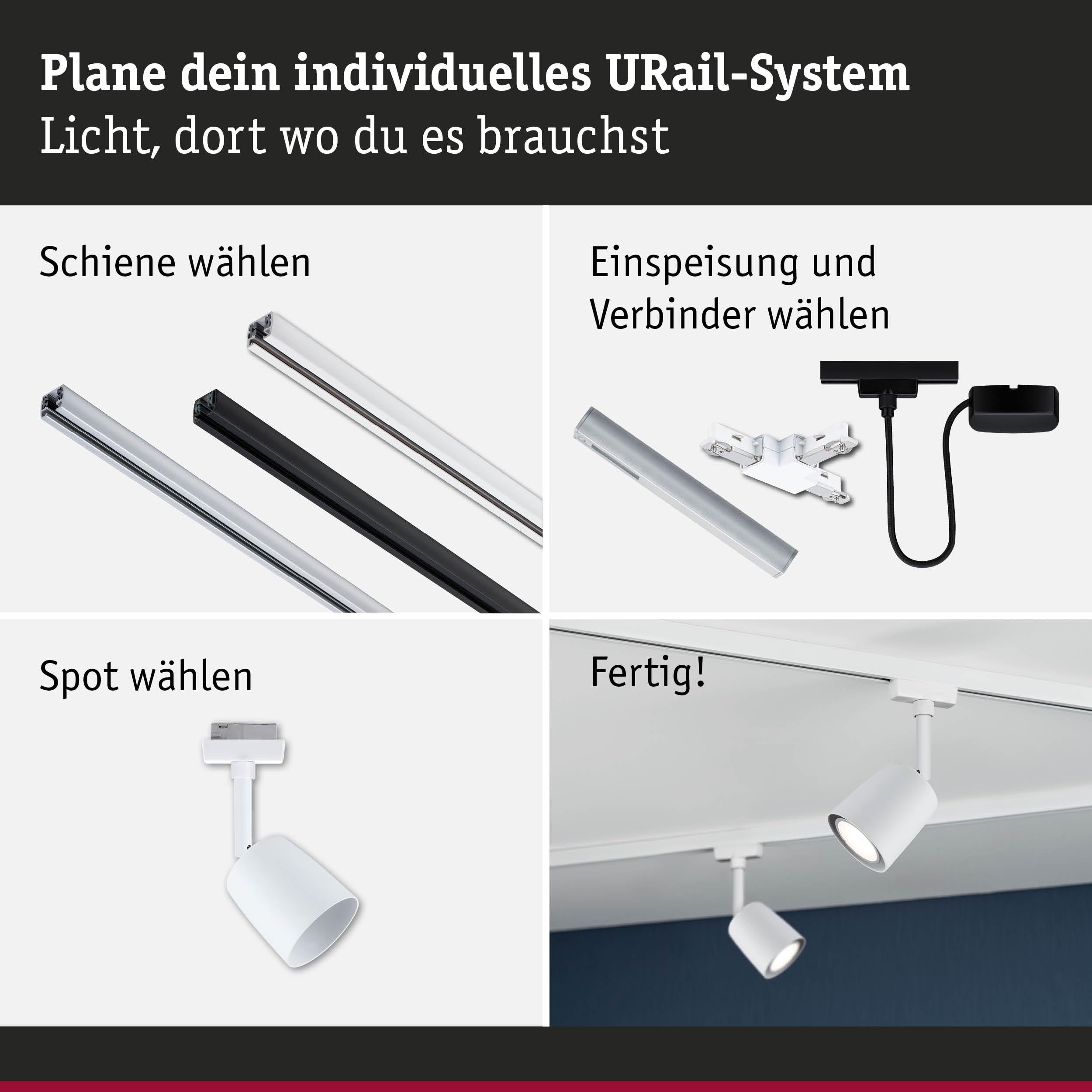 Paulmann URail 5246 Schienenspot Cover Starterset GU10 Weiß