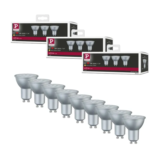 Paulmann Standard 5285 GU10 LED Reflektor 9er-Set warmweiß