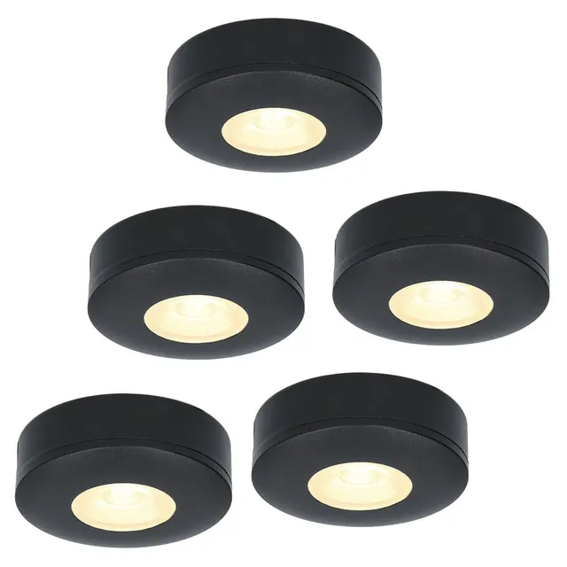 Hoftronic Pavo Aufbaustrahler 5er Set schwarz warmweiß