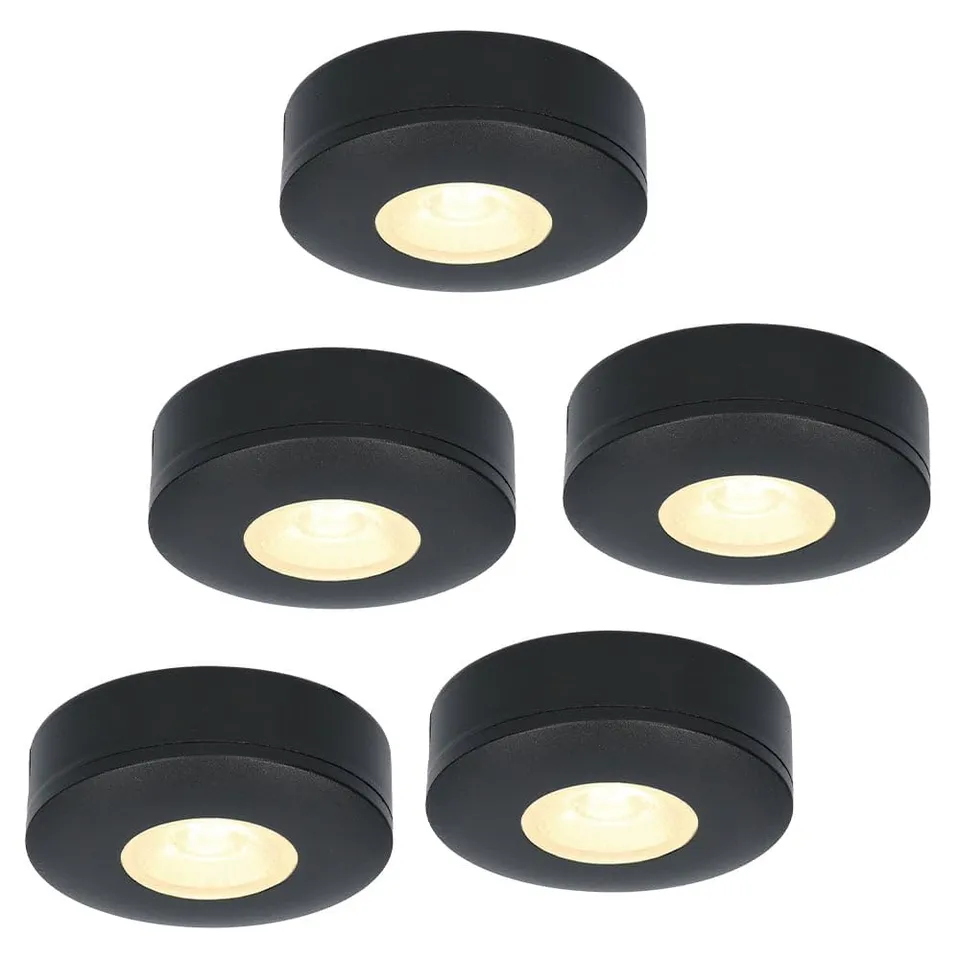 Hoftronic Pavo Aufbaustrahler 5er Set schwarz warmweiß