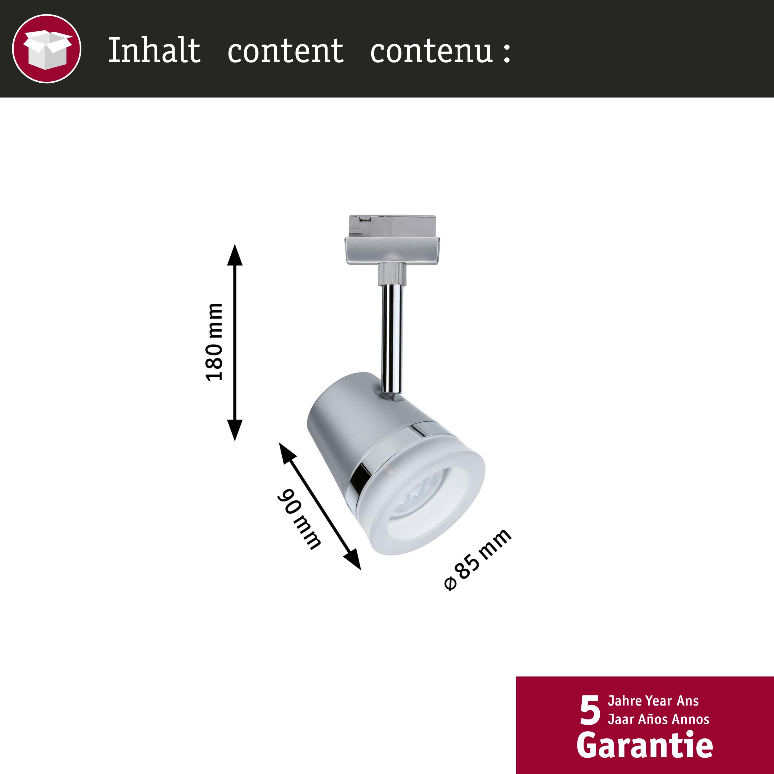 Paulmann URail 97613 Spot Cone GU10 Chrom matt 10W