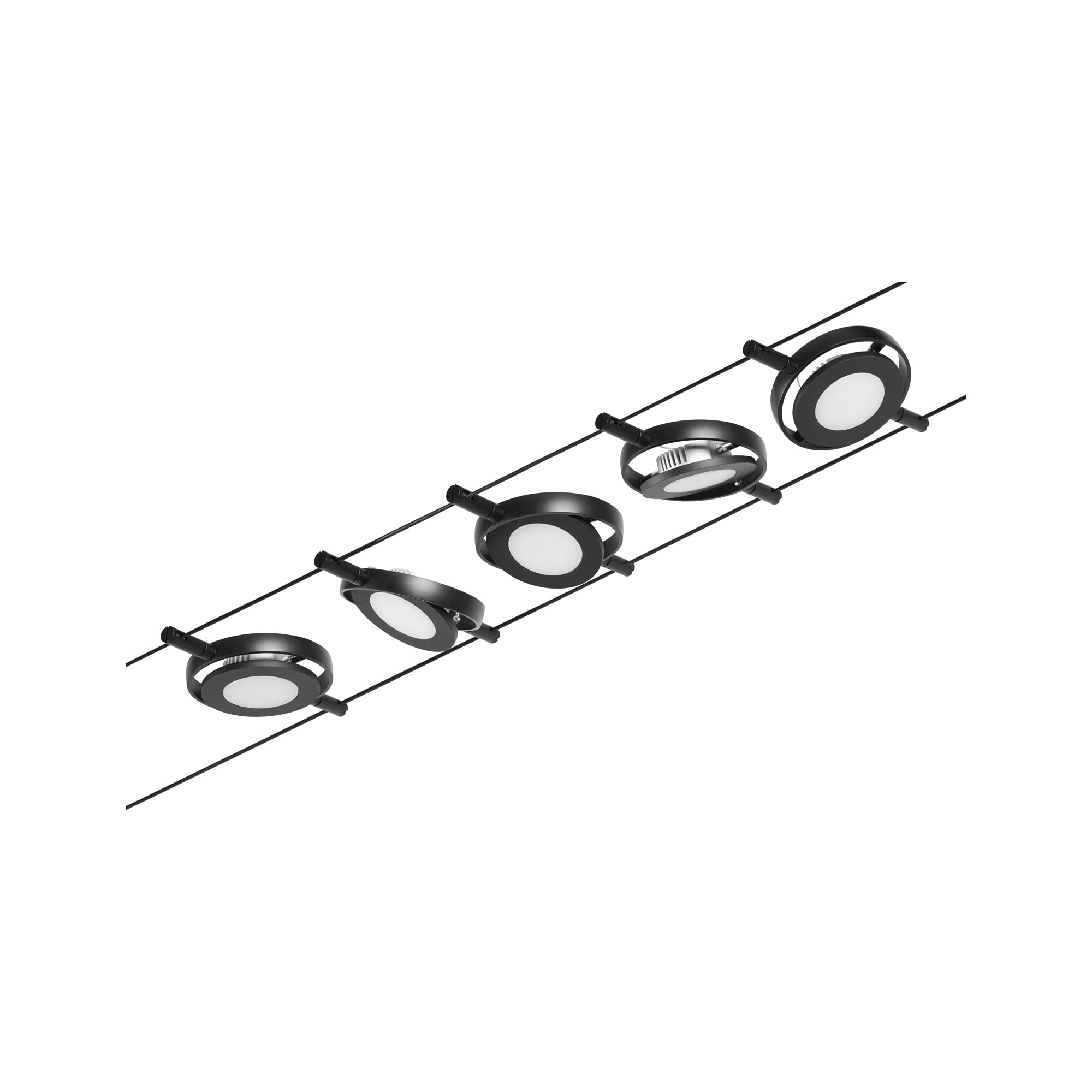 Paulmann Wire Systems RoundMac Seilset 5-flammig Schwarz LED