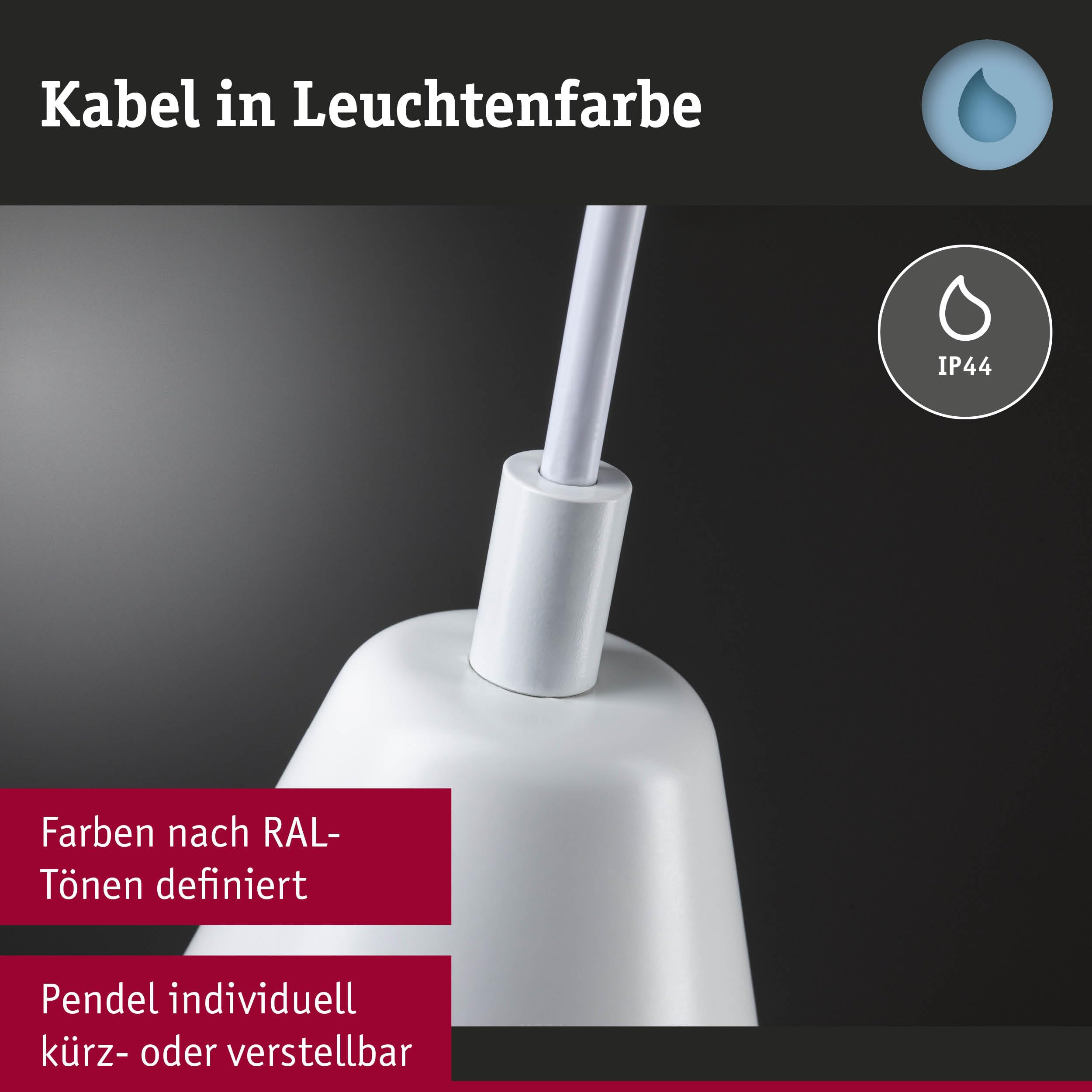 Paulmann Luia 76991 Pendelleuchte GU10 satin weiß IP44