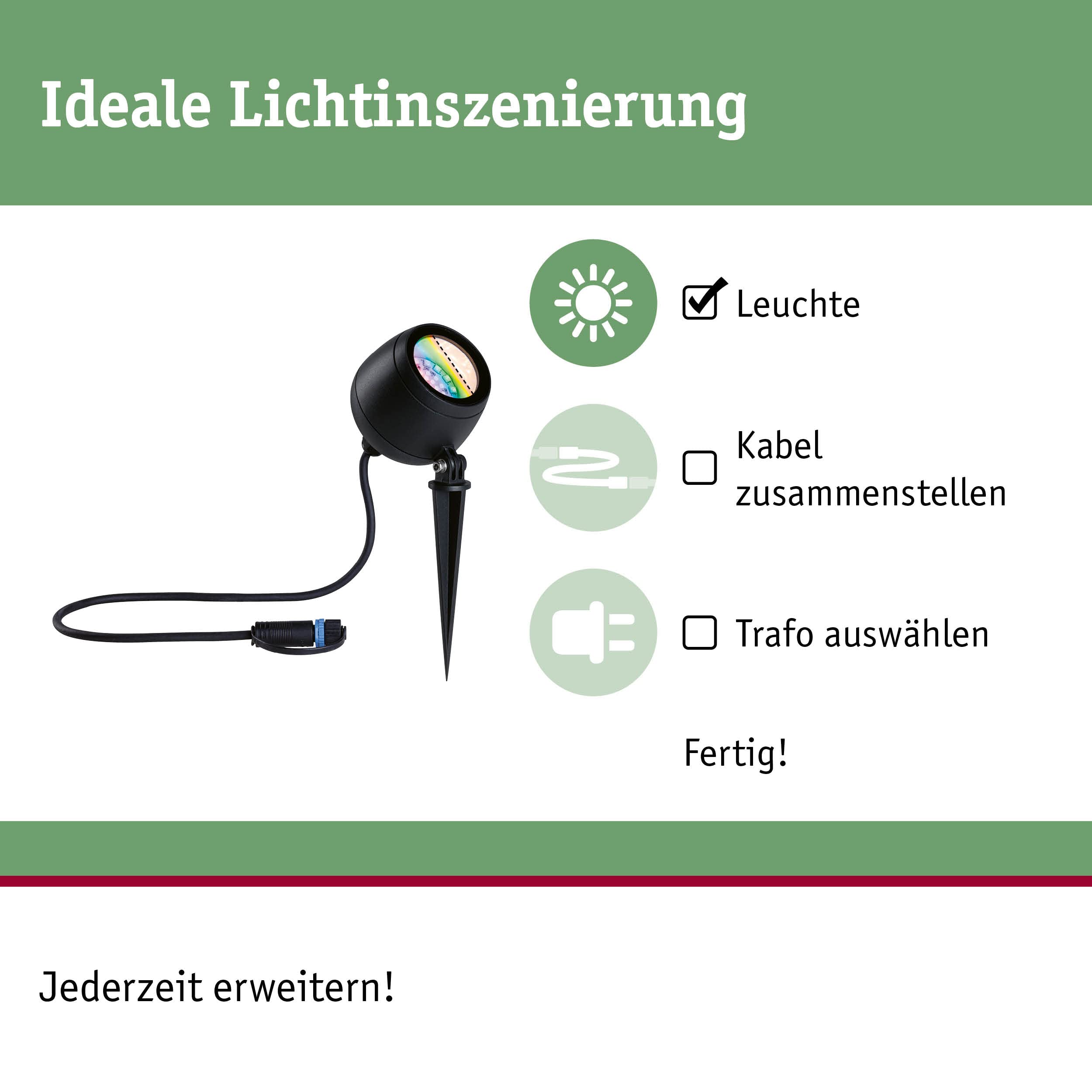 Paulmann Plug & Shine Kikolo Gartenstrahler anthrazit IP65