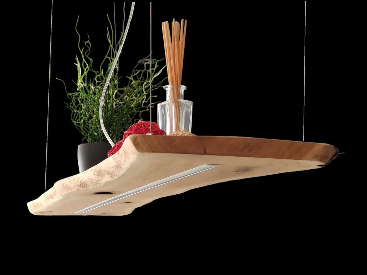 FRIESENLICHT Eska Pendelleuchte Holz 150cm 2x LED Wildeiche