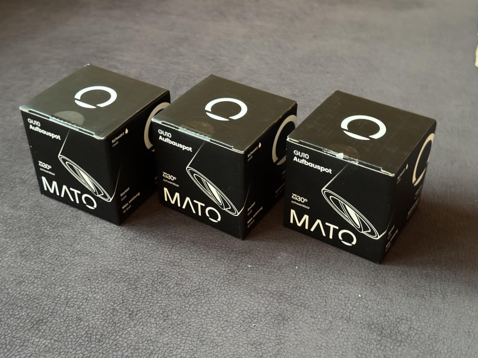 MATO Aufbauspot GU10 Strahler weiß 3er schwenkbar 80mm