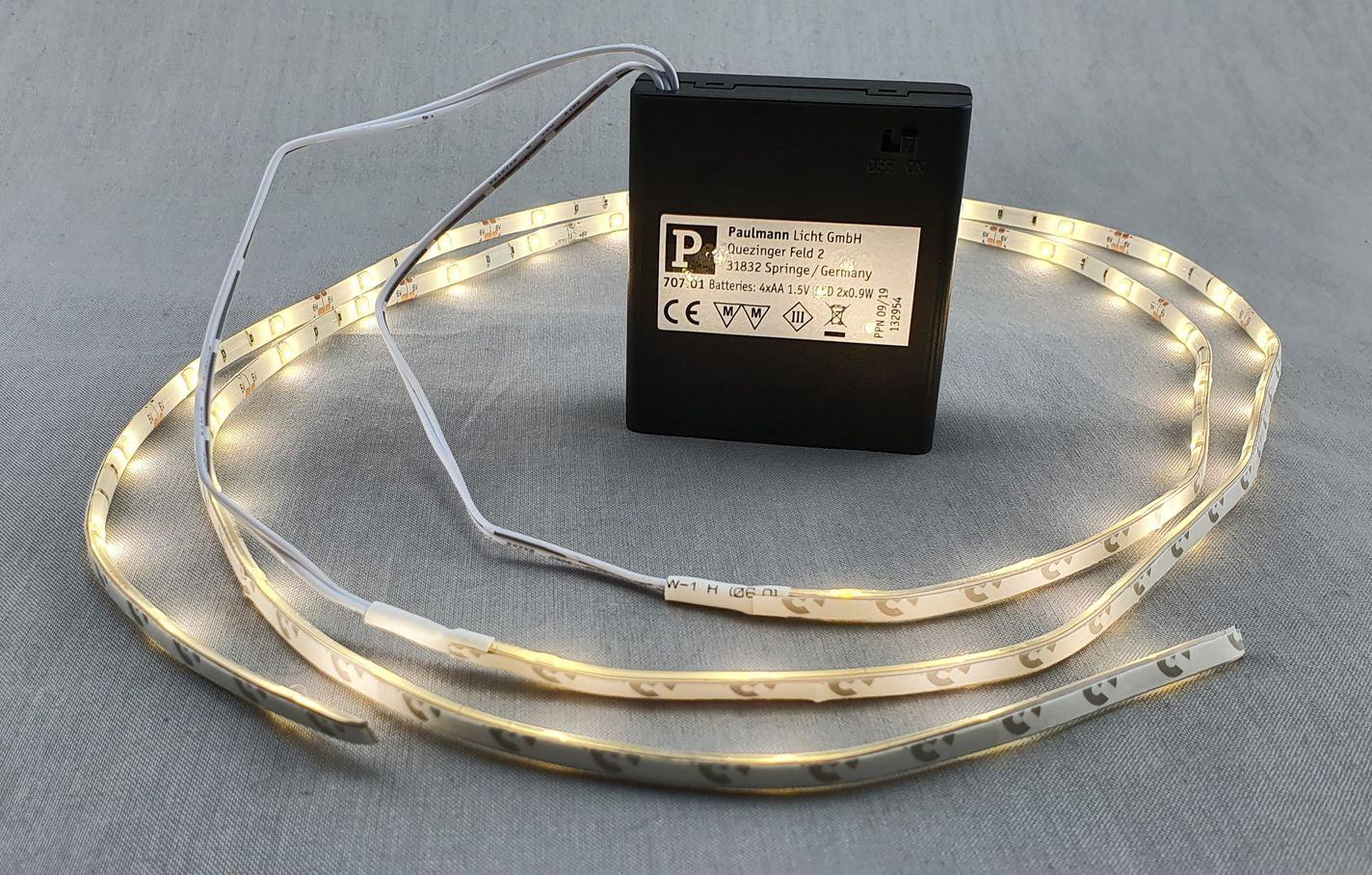 Paulmann Function 707.01 LED-Strip warmweiß 2x80cm Batterie