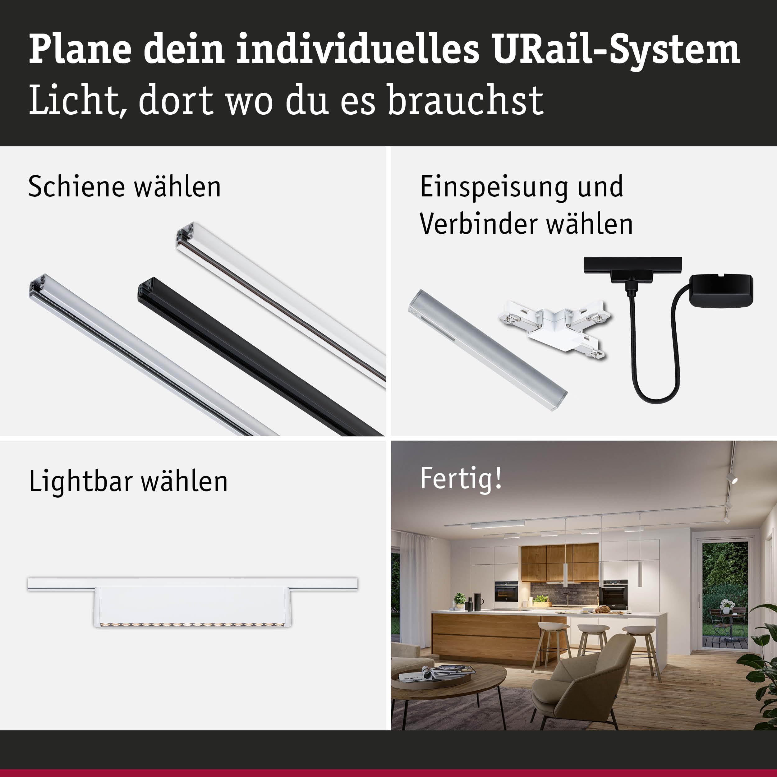 Paulmann URail 95713 Zelos Lightbar Signalweiß 3000K