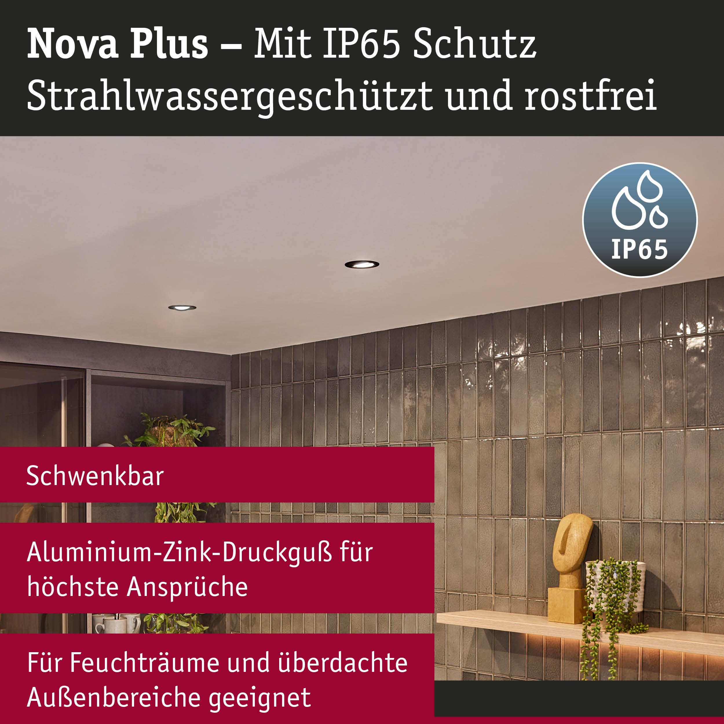Paulmann Nova Plus 92460 Einbauspot schwarz matt IP65