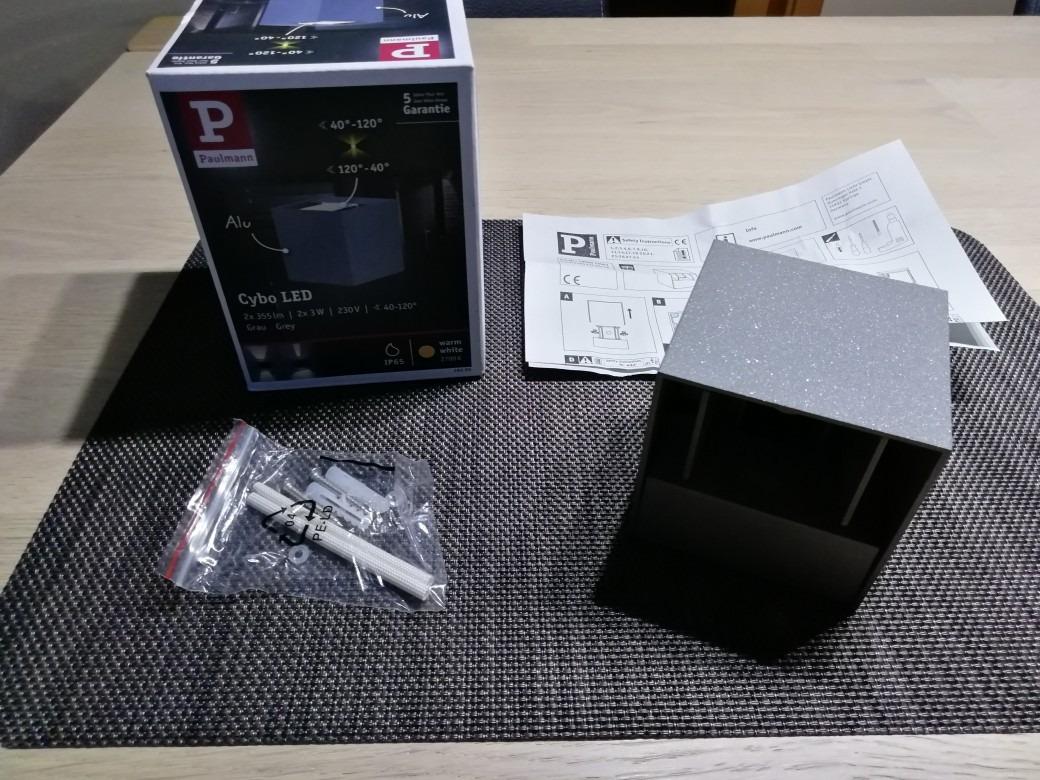 Paulmann Cybo LED-Außenwandleuchte 2x3W grau IP65 2700K