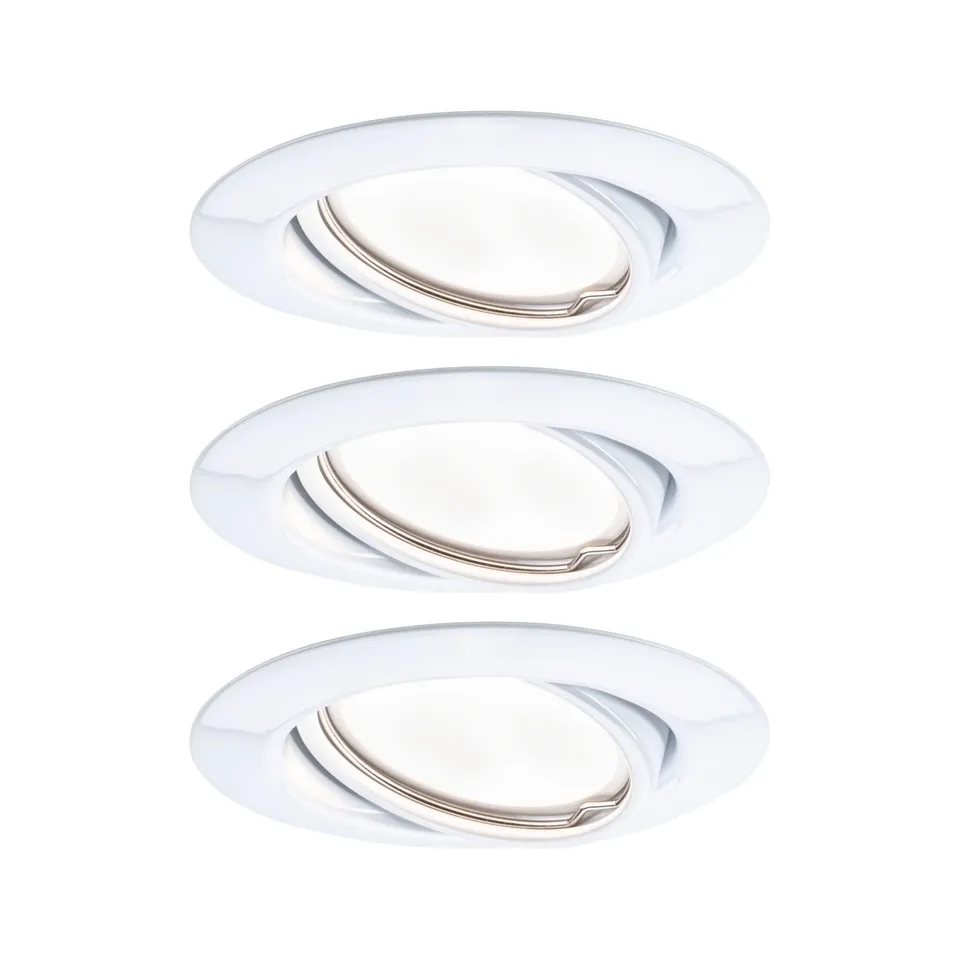 Paulmann Base Coin Einbaustrahler Weiß 3er-Set warmweiß