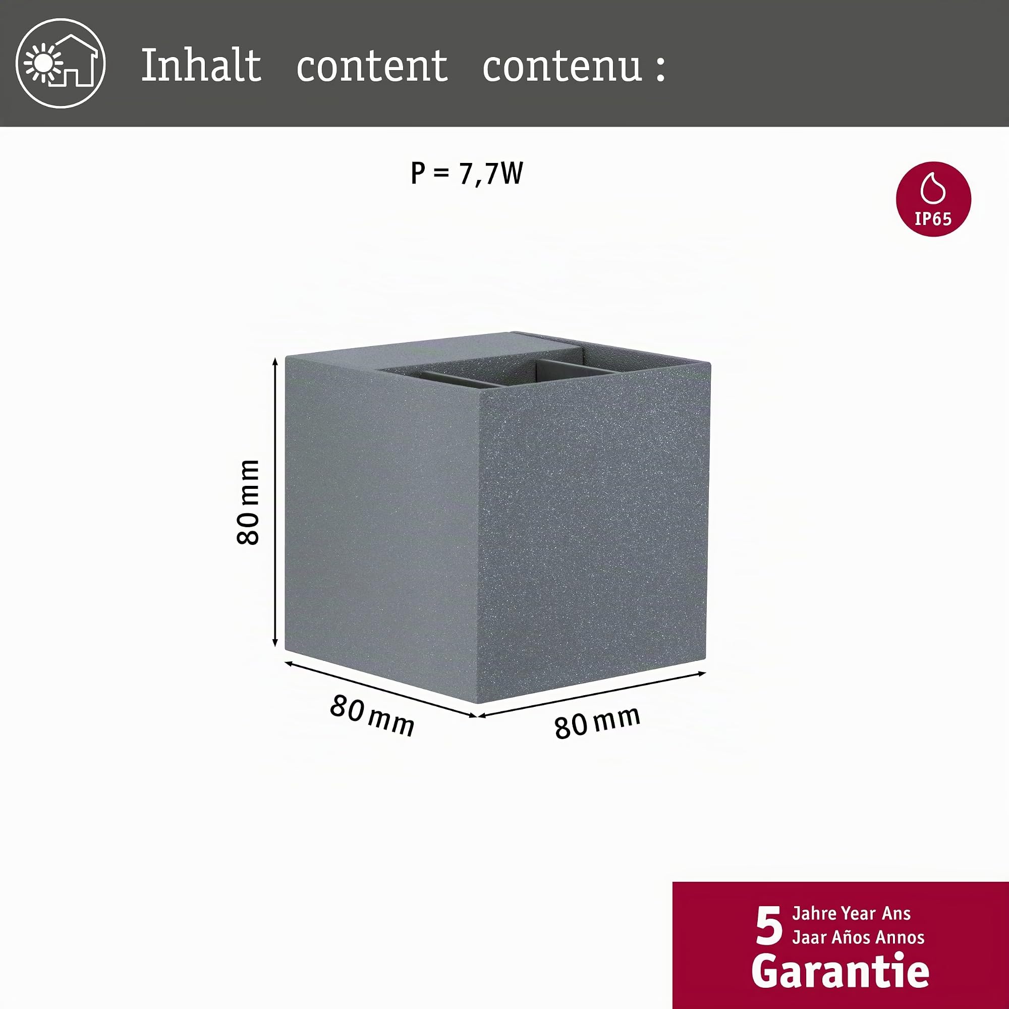 Paulmann Cybo LED-Außenwandleuchte 2x3W grau IP65 2700K