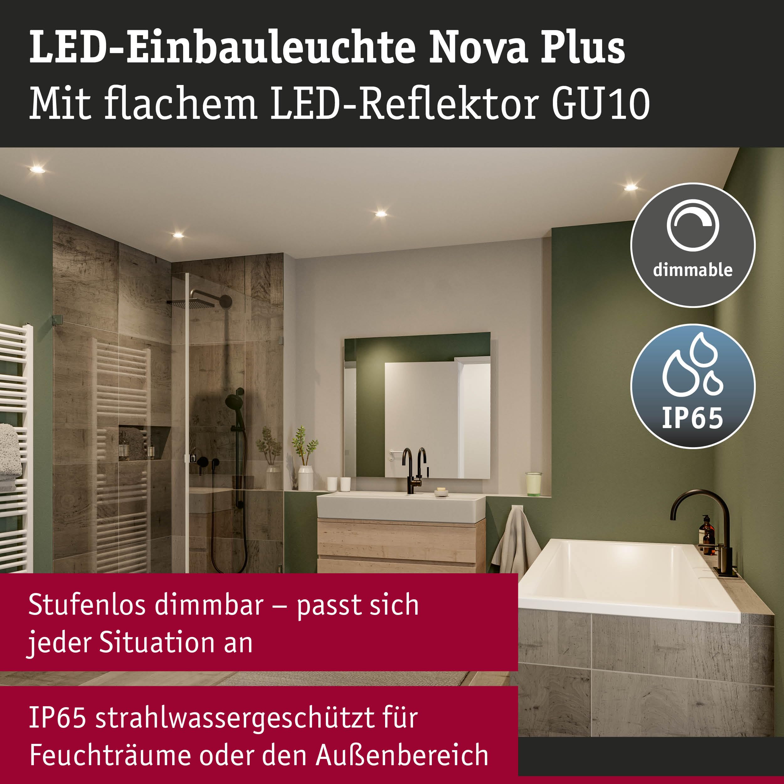 Paulmann Nova Plus GU10 Flat 92414 Einbauleuchte weiß warmweiß