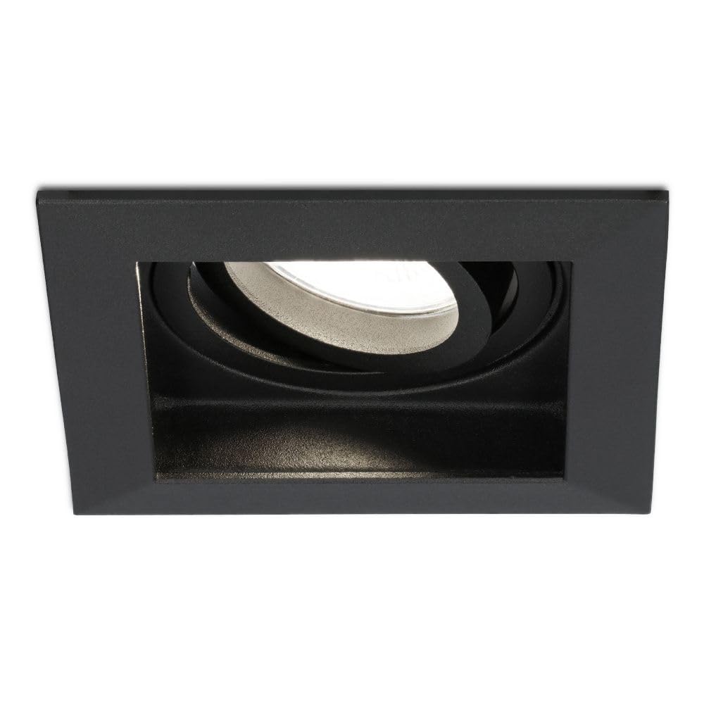 Hoftronic LED Einbaustrahler GU10 schwarz 3er Set 4000K