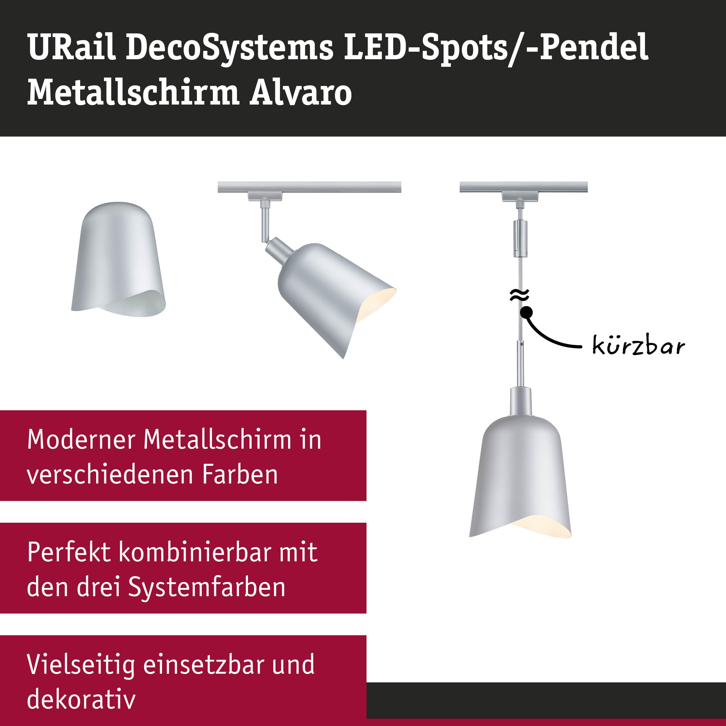 Paulmann URail Alvaro DecoSystems Schirm Chrom-Weiß 144mm