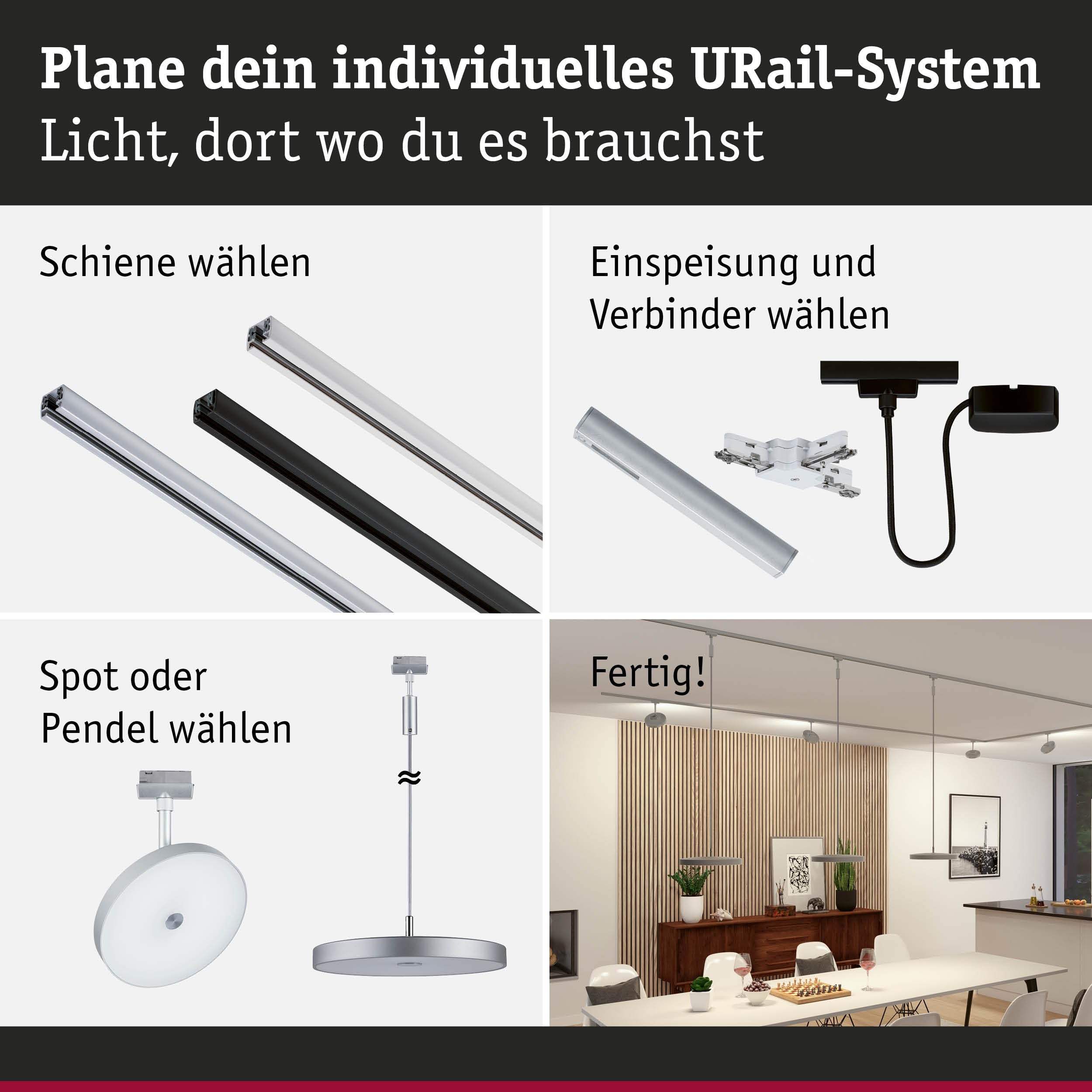 Paulmann URail Hildor 96793 Schienenspot Chrom matt 4000K
