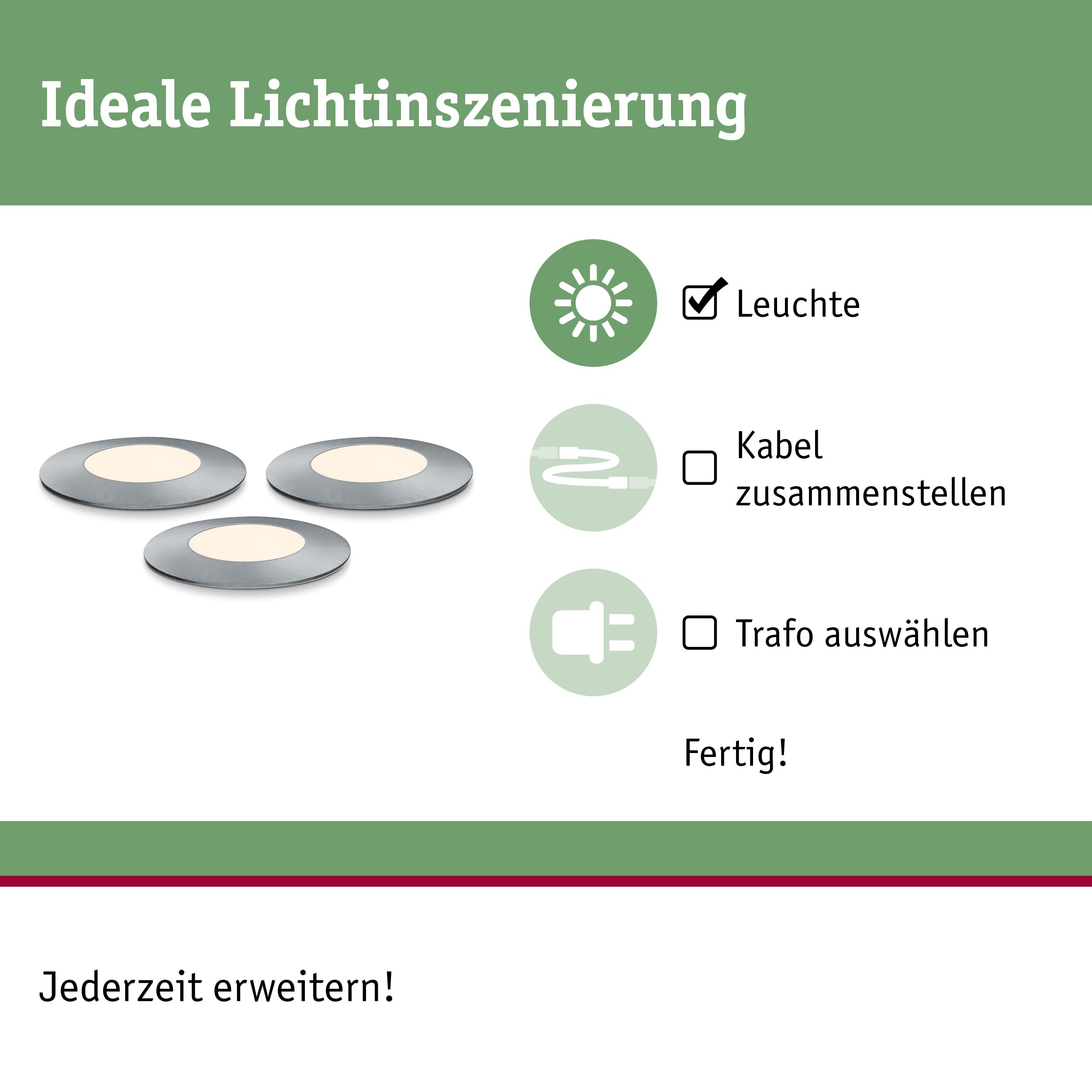 Paulmann Plug & Shine Floor Mini Bodenspot 3er-Set IP67