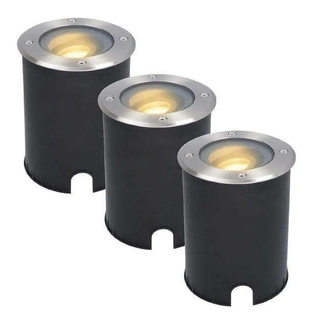 Hoftronic Lilly Bodeneinbaustrahler 3er Set 2700K kippbar