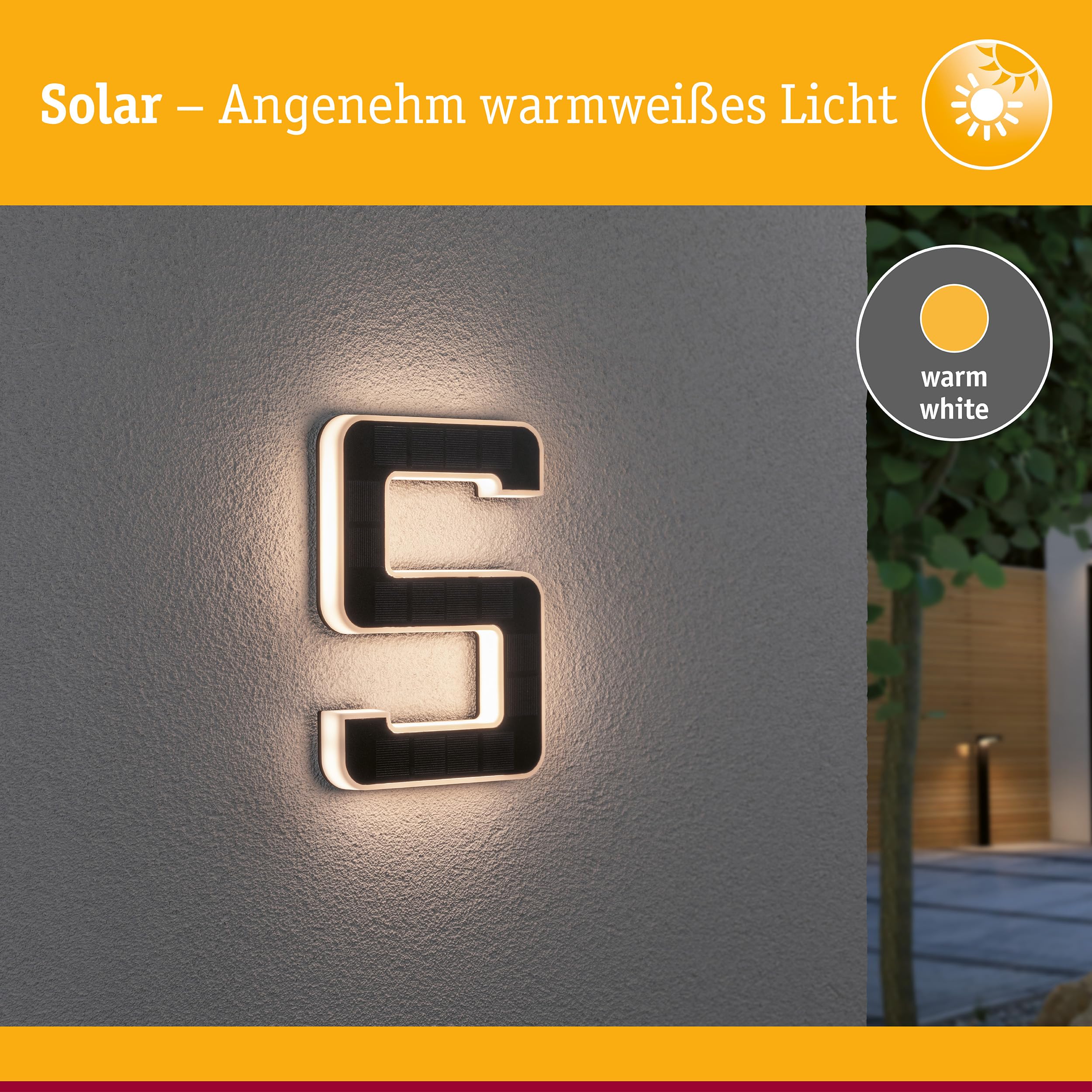 Paulmann 79846 LED Solar Hausnummer Schwarz IP44