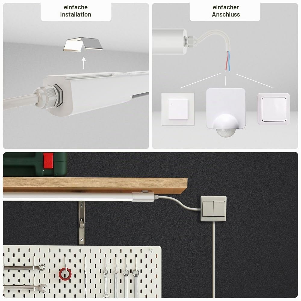 Hoftronic R LED Feuchtraumleuchte 150 cm 48W neutralweiß