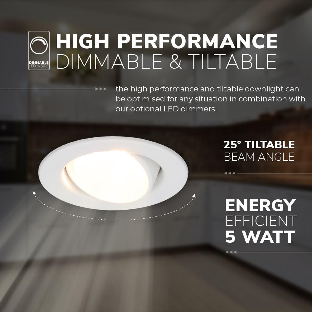 Hoftronic Malta LED Einbaustrahler 2700K 1er warmweiß