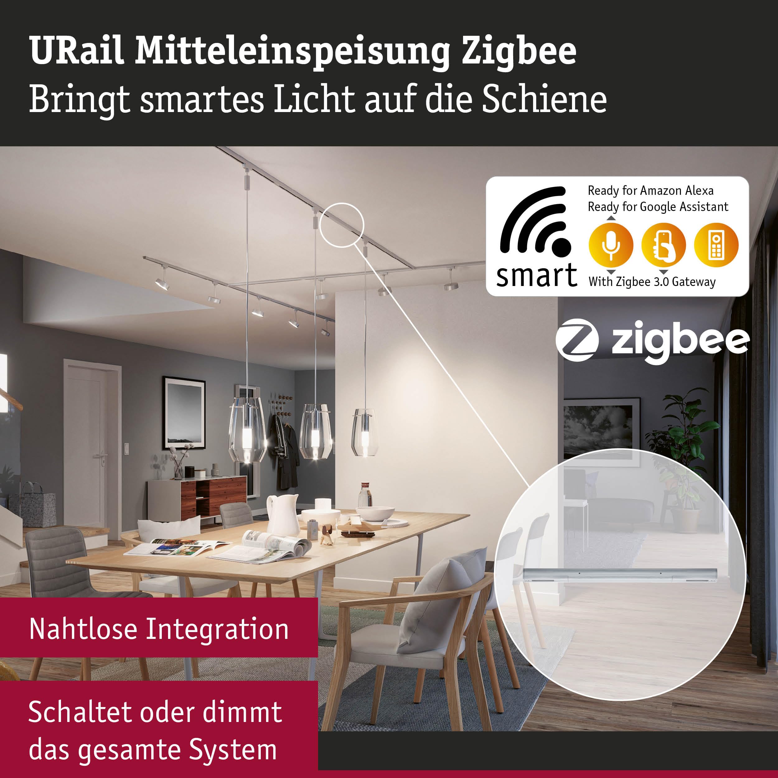 Paulmann URail Mitteleinspeisung Zigbee 100W