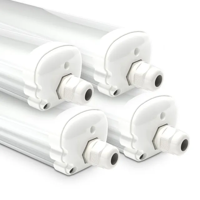 Hoftronic Feuchtraumleuchte 120cm 36W 4er Set kaltweiß