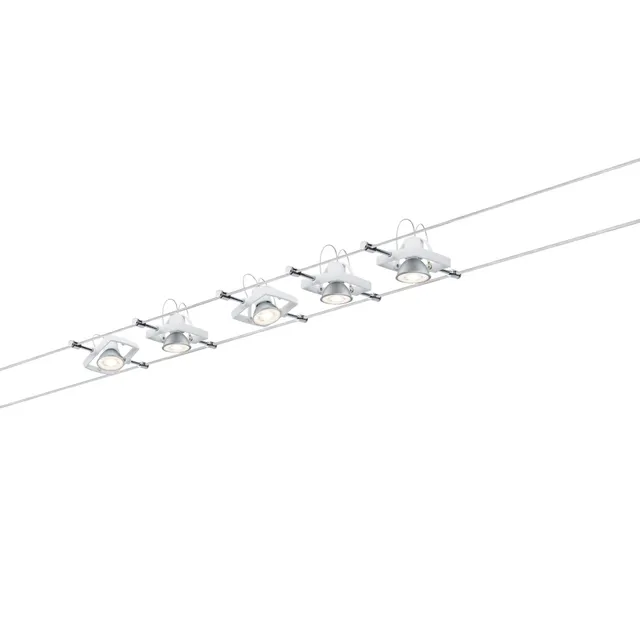 Paulmann Seilsystem Tech Set GU5,3 Seilleuchte Weiß 5x10W Komplettset