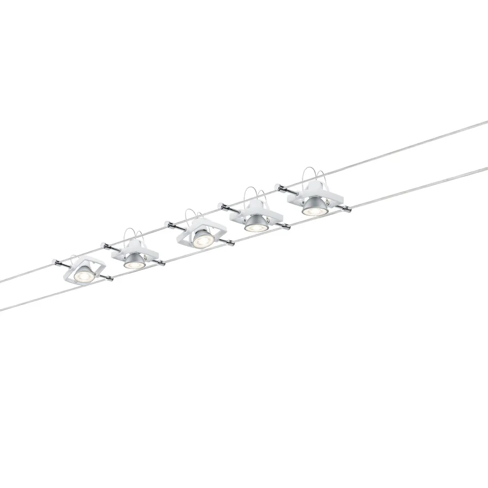 Paulmann Seilsystem Tech Set GU5,3 Seilleuchte Weiß 5x10W Komplettset