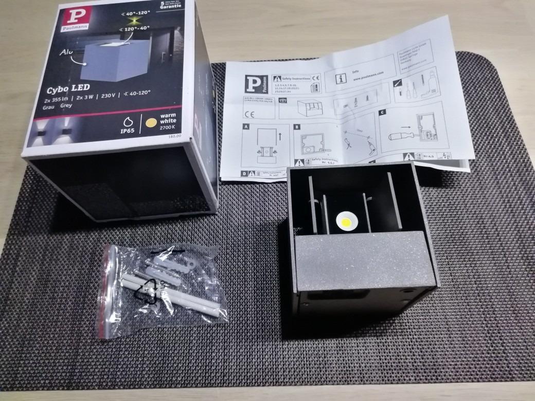 Paulmann Cybo LED-Außenwandleuchte 2x3W grau IP65 2700K