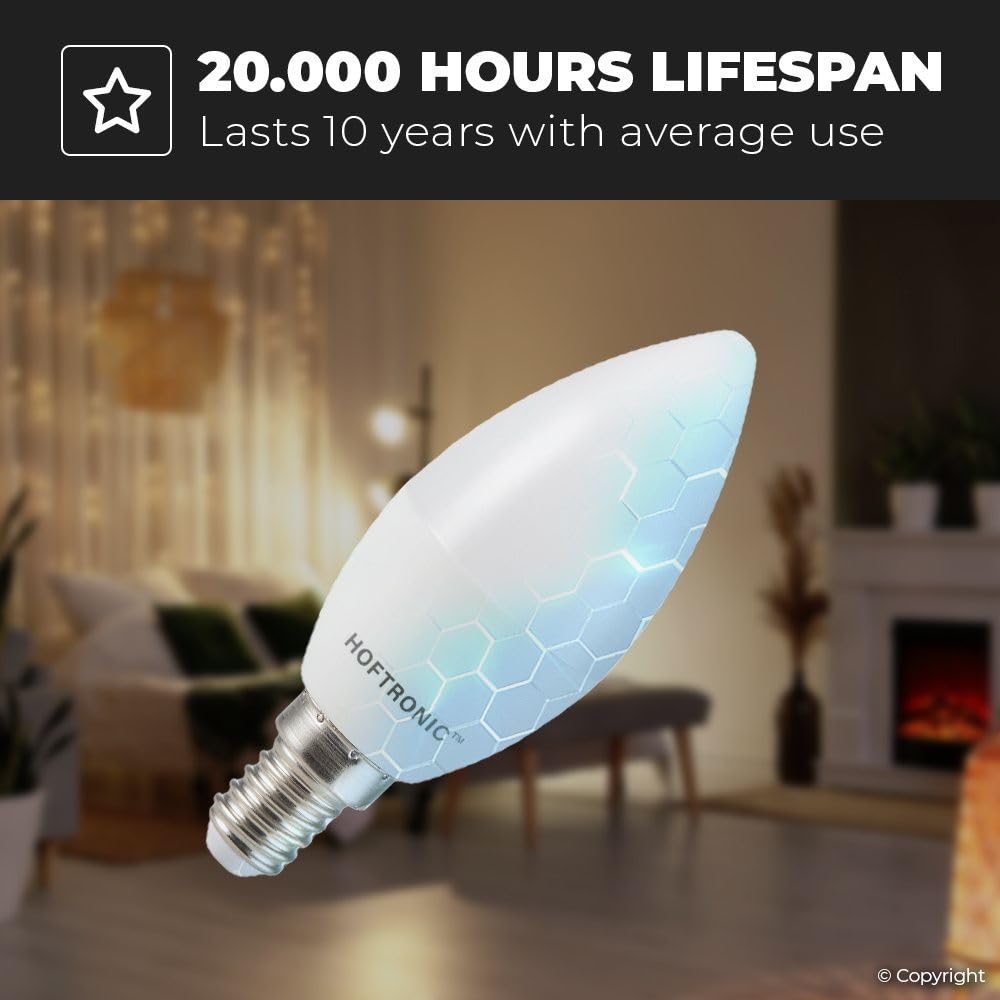 Hoftronic E14 LED Kerzenlampe 4000K 10er