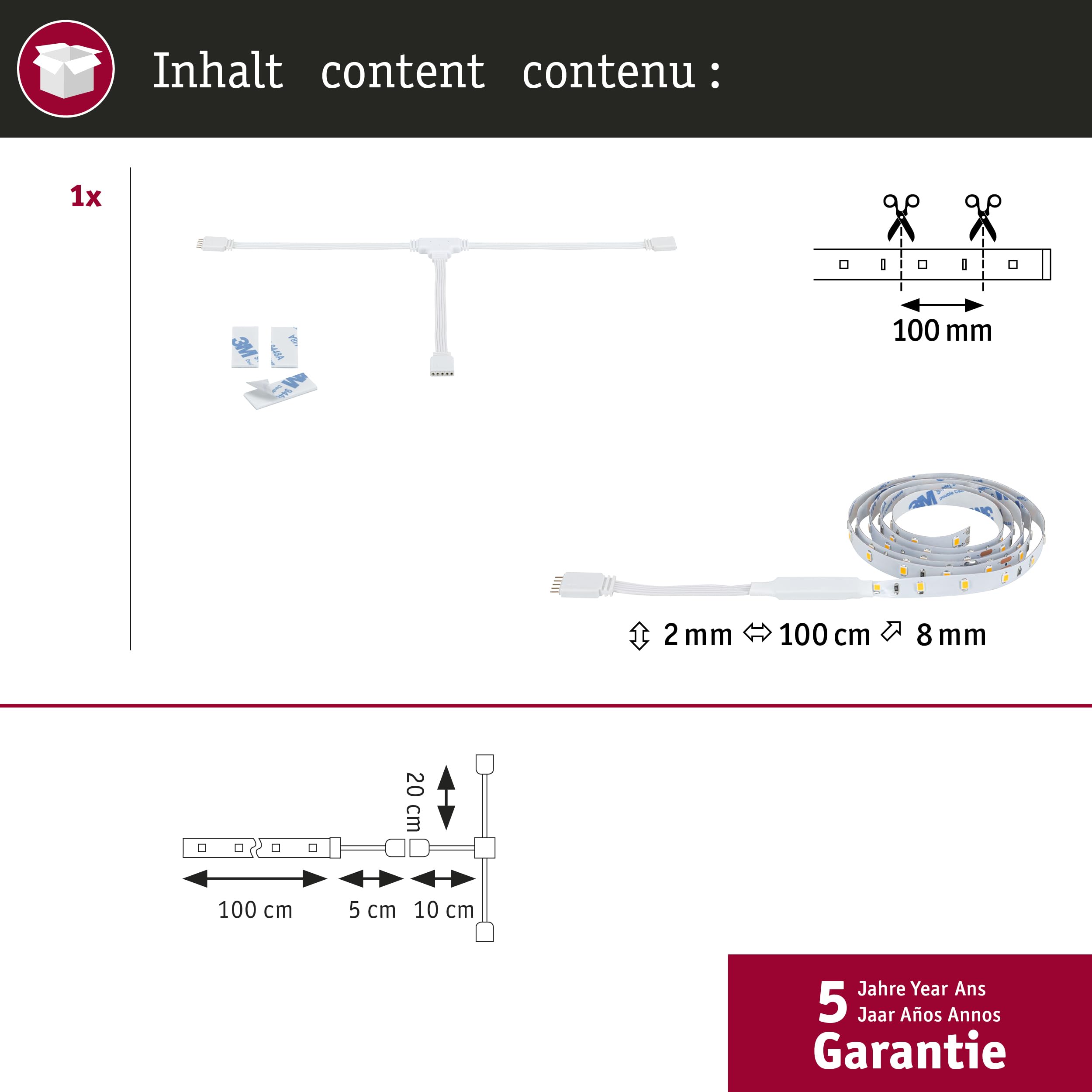 Paulmann MaxLED 71220 Stair Strip 1m 2700K 64lm