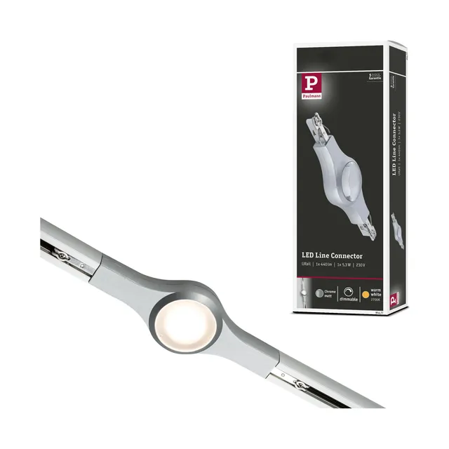 Paulmann URail 95477 Linienverbinder Schienensystem Chrom matt beleuchtet