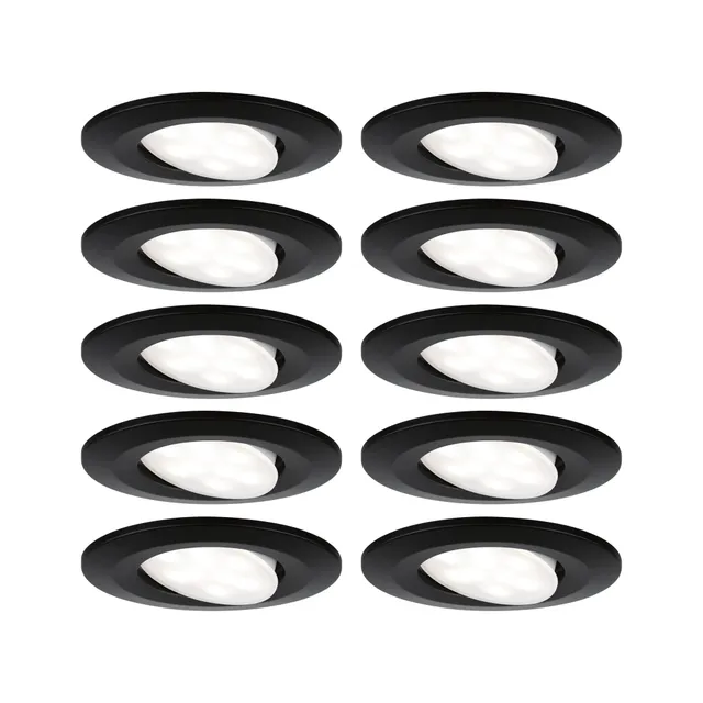 Paulmann Calla Einbaustrahler 10er-Set IP65 Schwarz 4000K