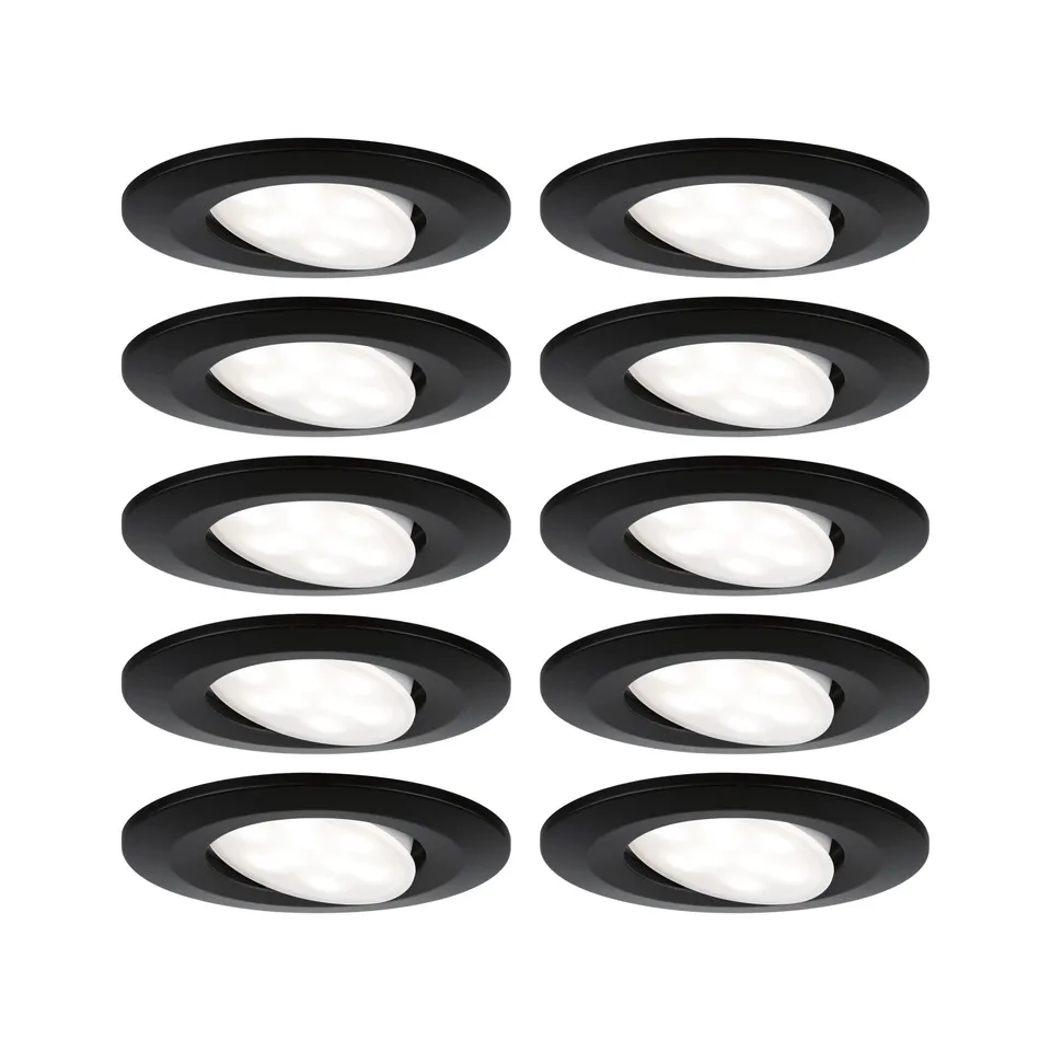 Paulmann Calla Einbaustrahler 10er-Set IP65 Schwarz 4000K