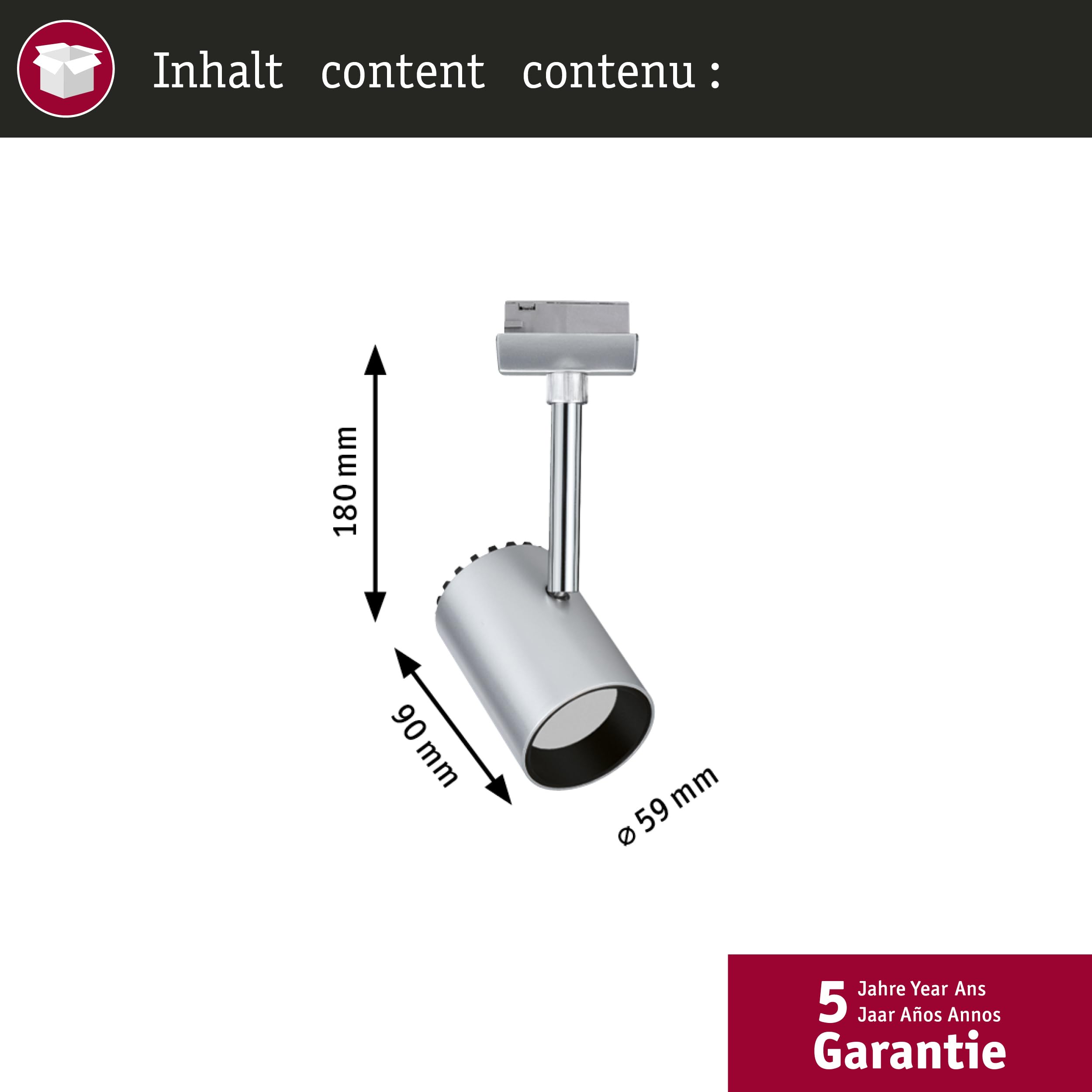 Paulmann URail Shine 95273 Schienenspot Chrom matt LED