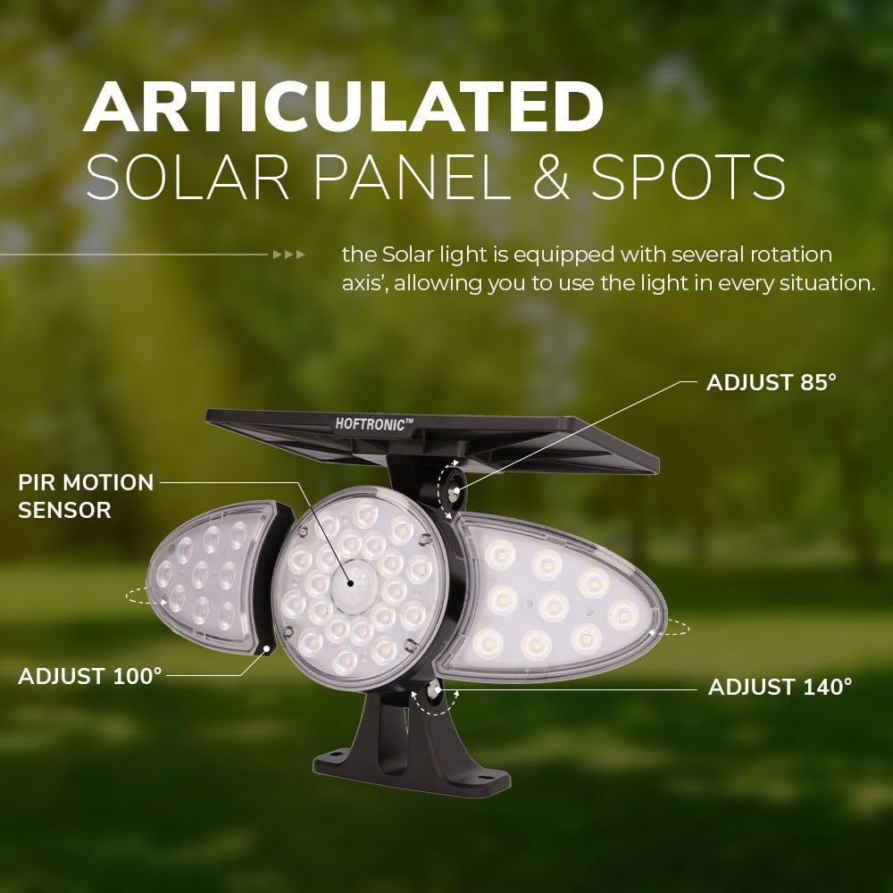 Hoftronic Fulco Solar Wandleuchte mit Bewegungsmelder 3000K