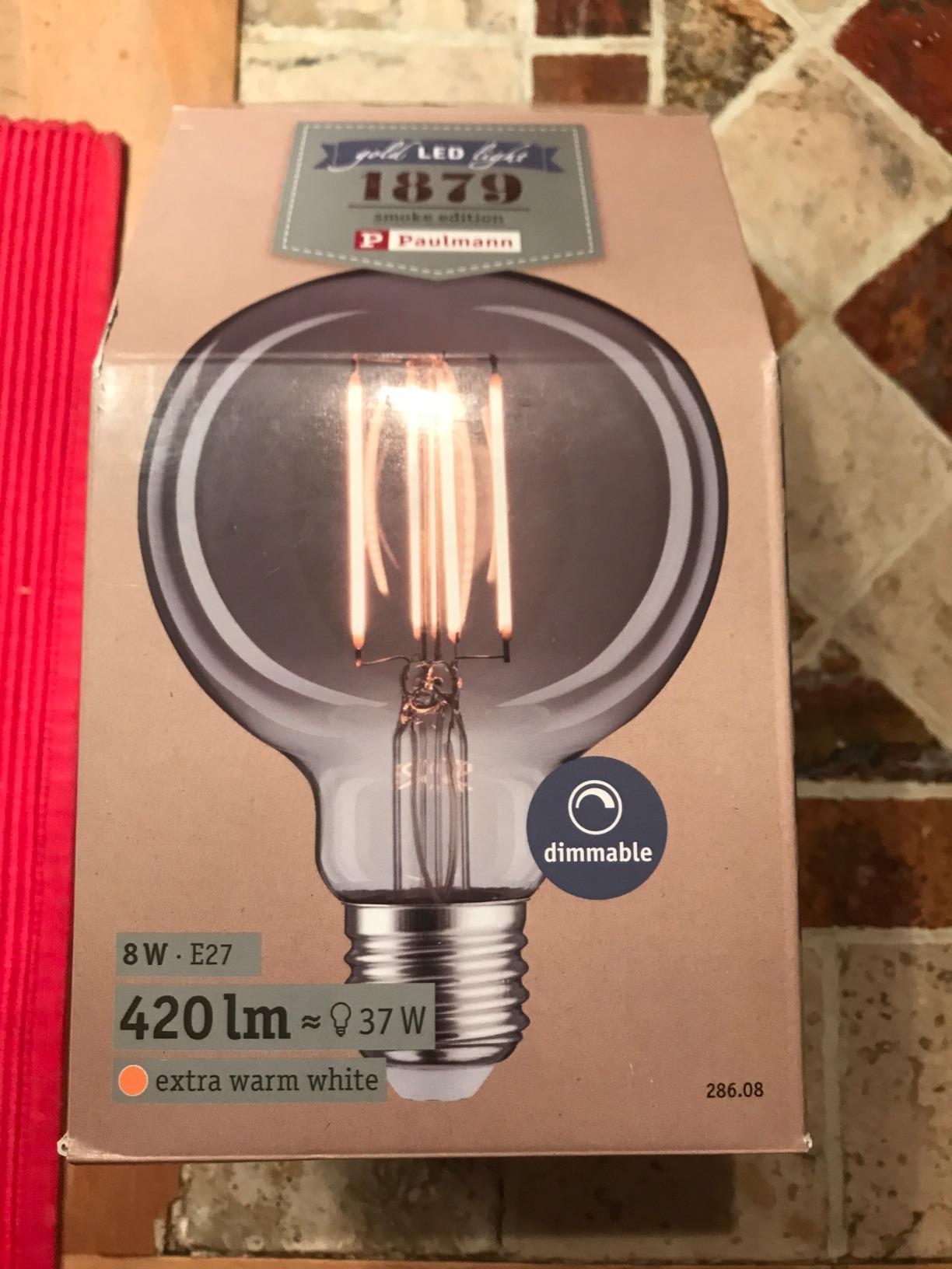 Paulmann 28608 Vintage G95 LED-Lampe E27 Rauchglas 2200K