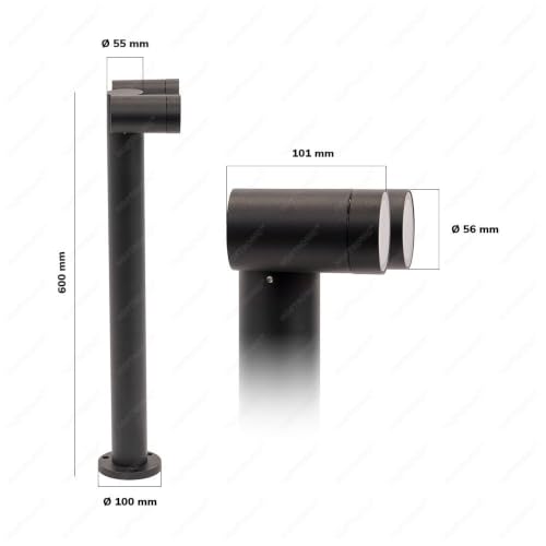 Hoftronic Aspen Pollerleuchte 60cm schwarz 2700K warmweiß