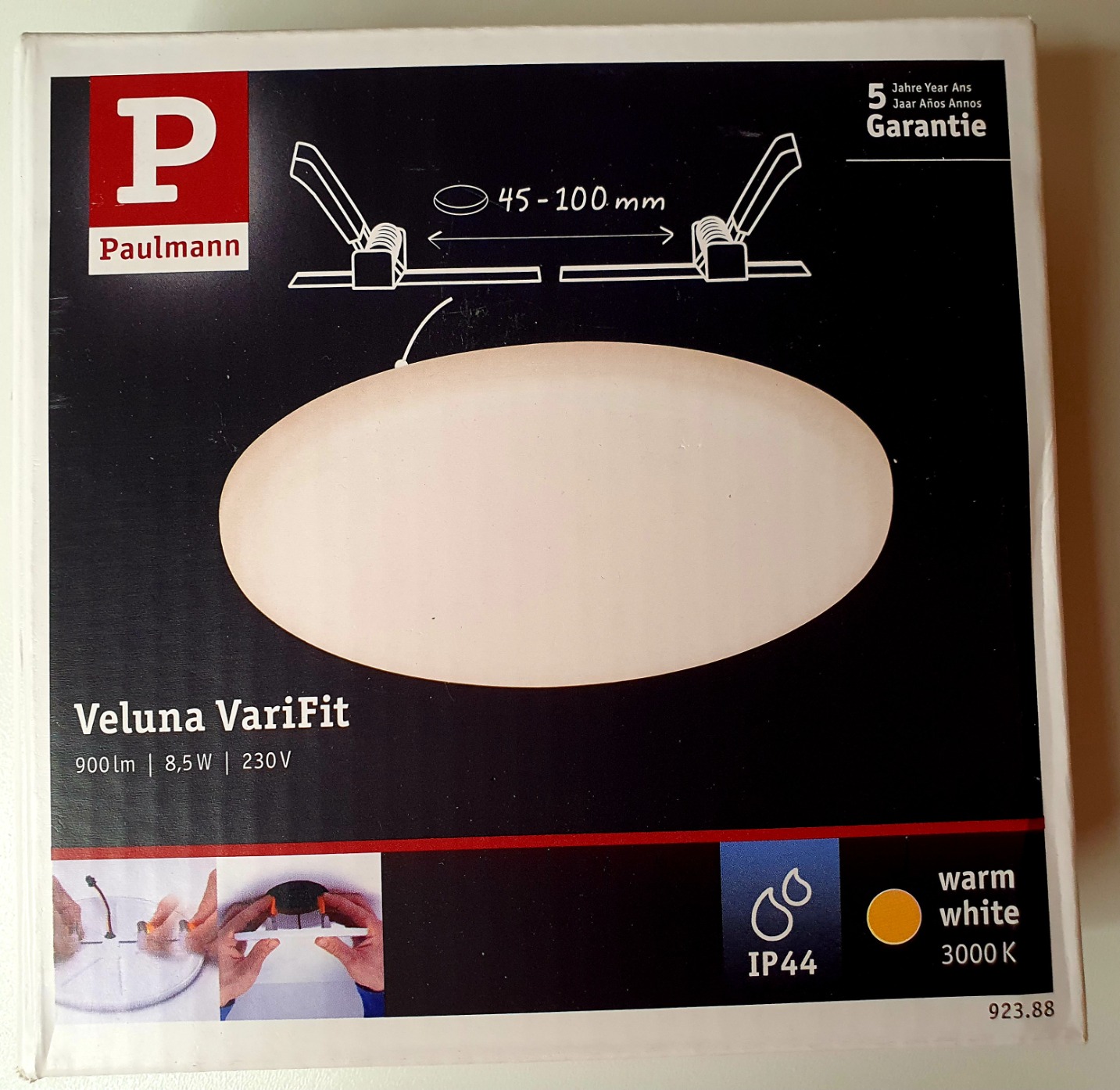 Paulmann Veluna VariFit Einbaupanel Ø125mm IP44