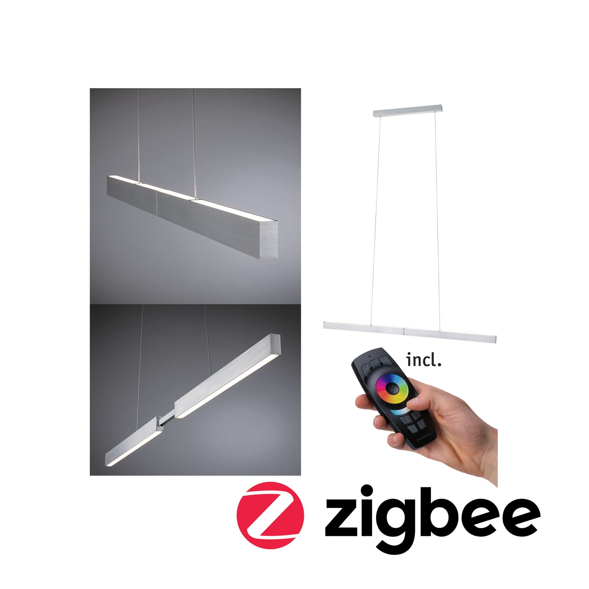 Paulmann Aptare Zigbee LED Pendelleuchte alu 18W 2700K