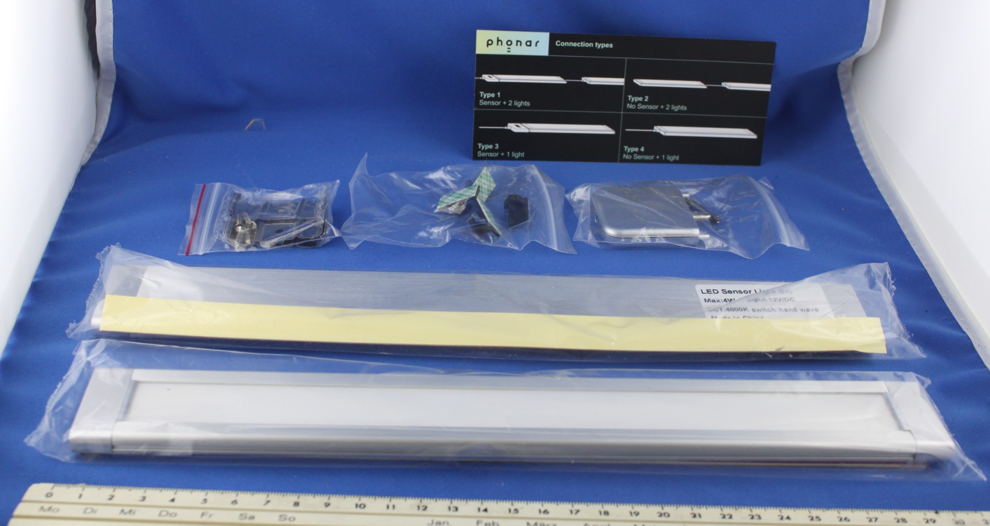Phonar 61 cm LED Unterbauleuchte 2er Pack 4000K Sensor