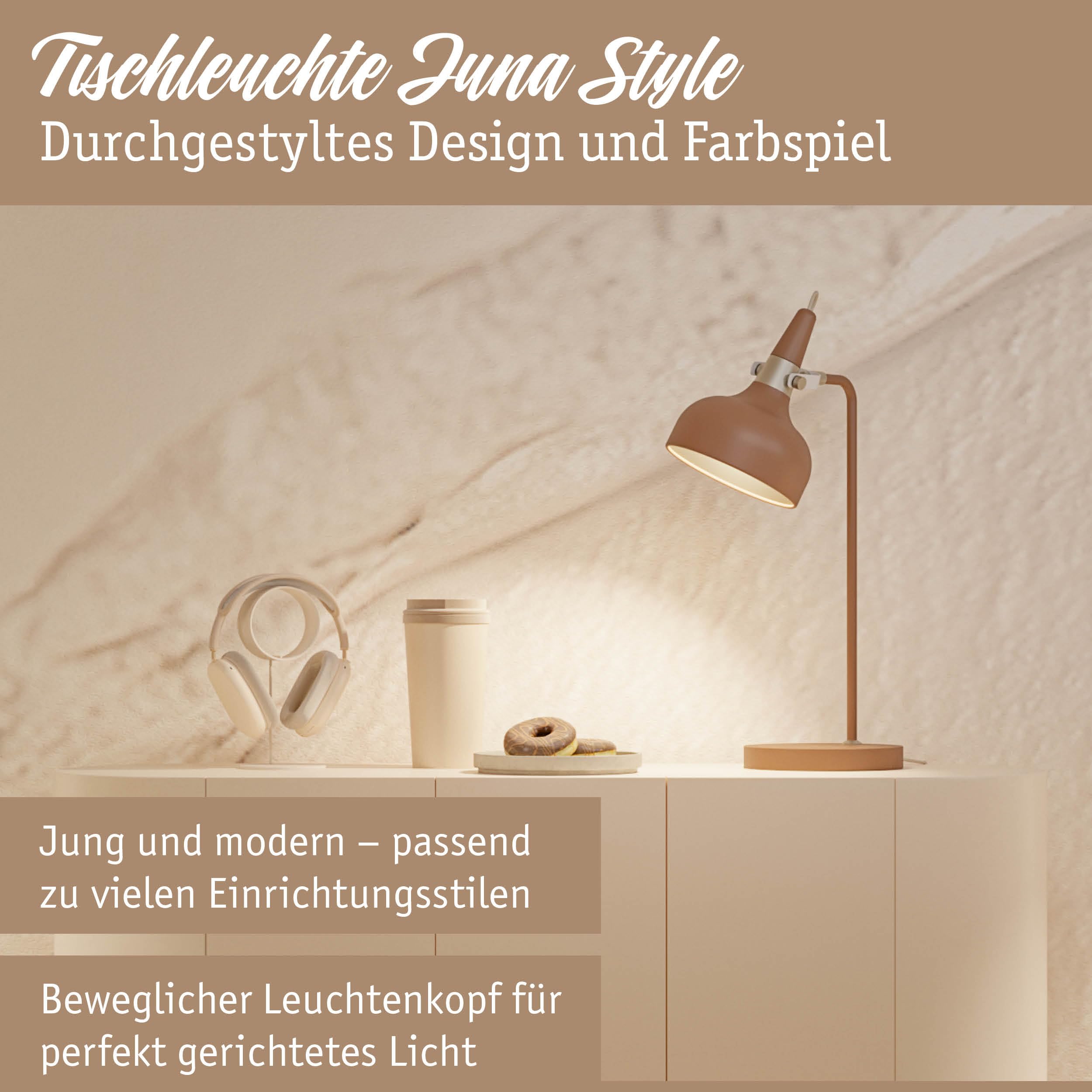 Paulmann Juna 77067 Tischleuchte Nougat E14