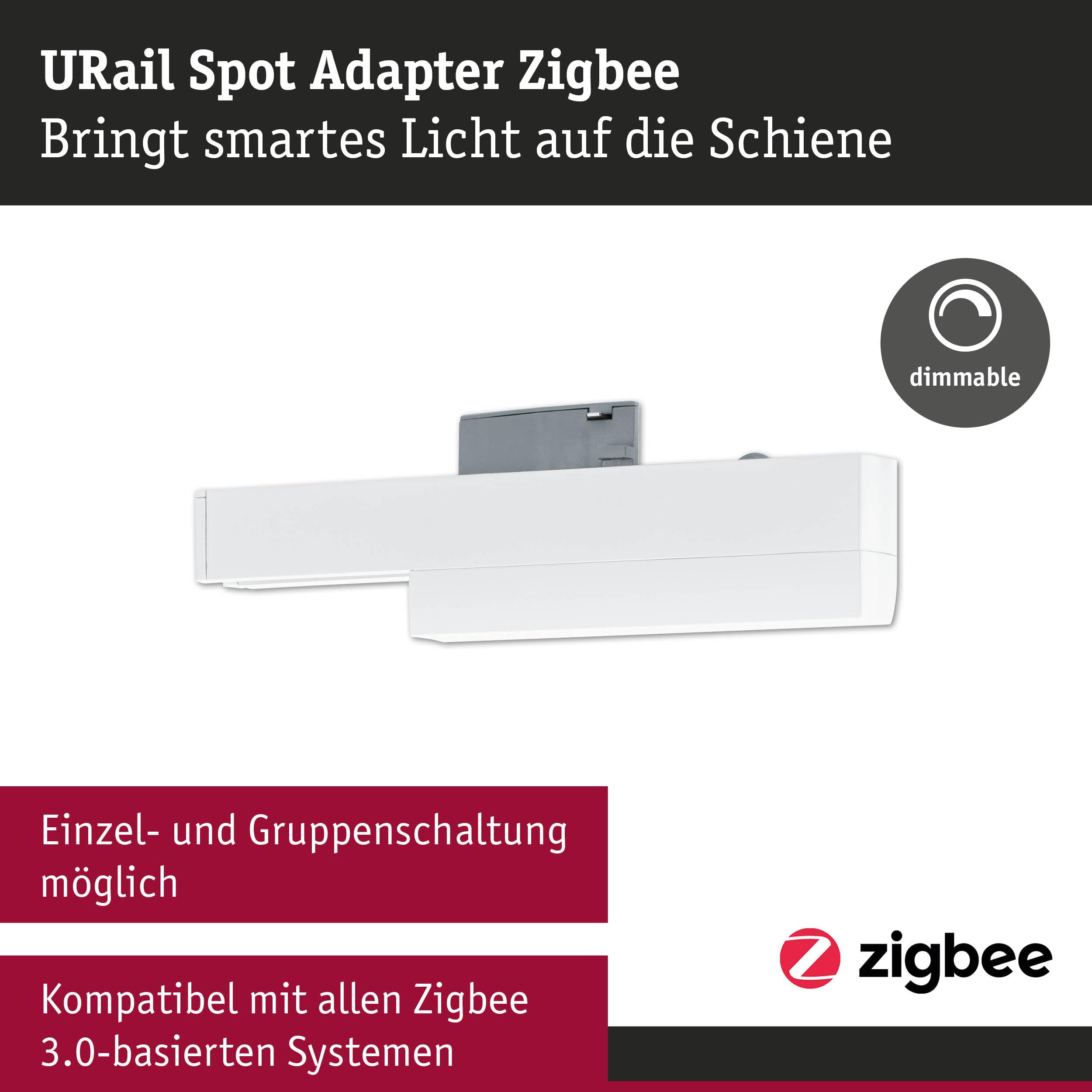 Paulmann URail 95677 Schienenadapter Signalweiß Zigbee