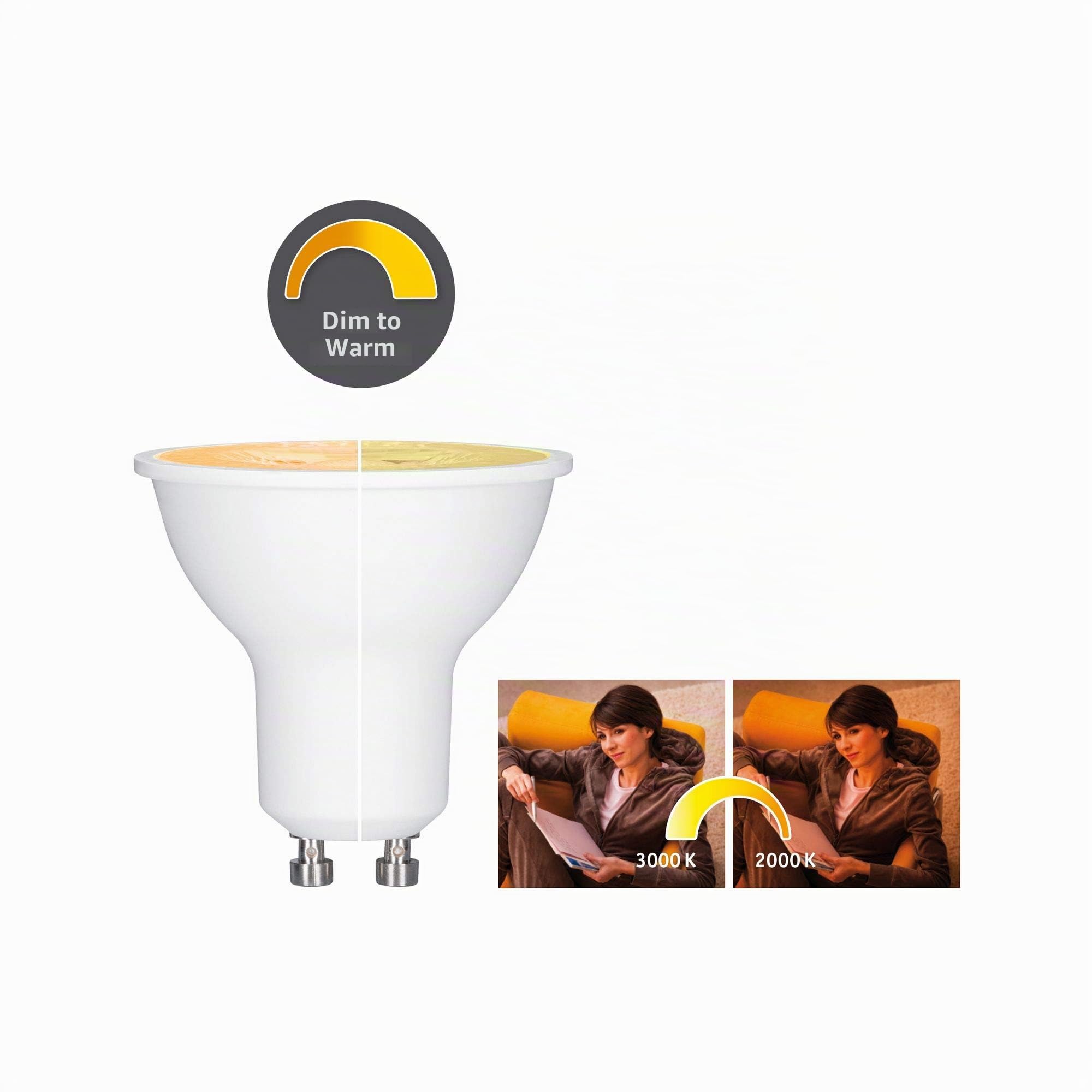 Paulmann 28735 LED Reflektor GU10 Spot Dim to Warm 1er