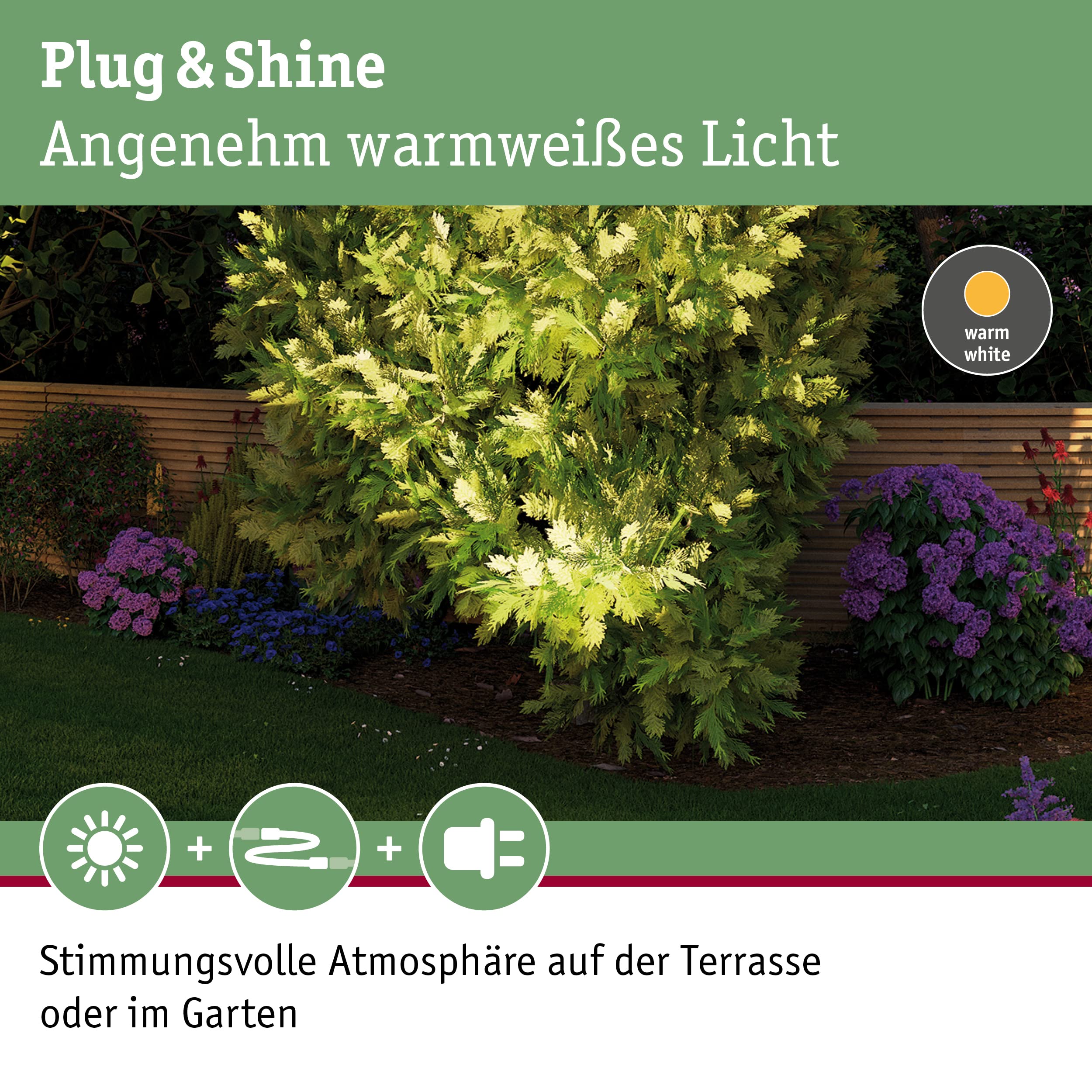 Paulmann Plug Shine 93907 Bodenstrahler Ø140mm warmweiß