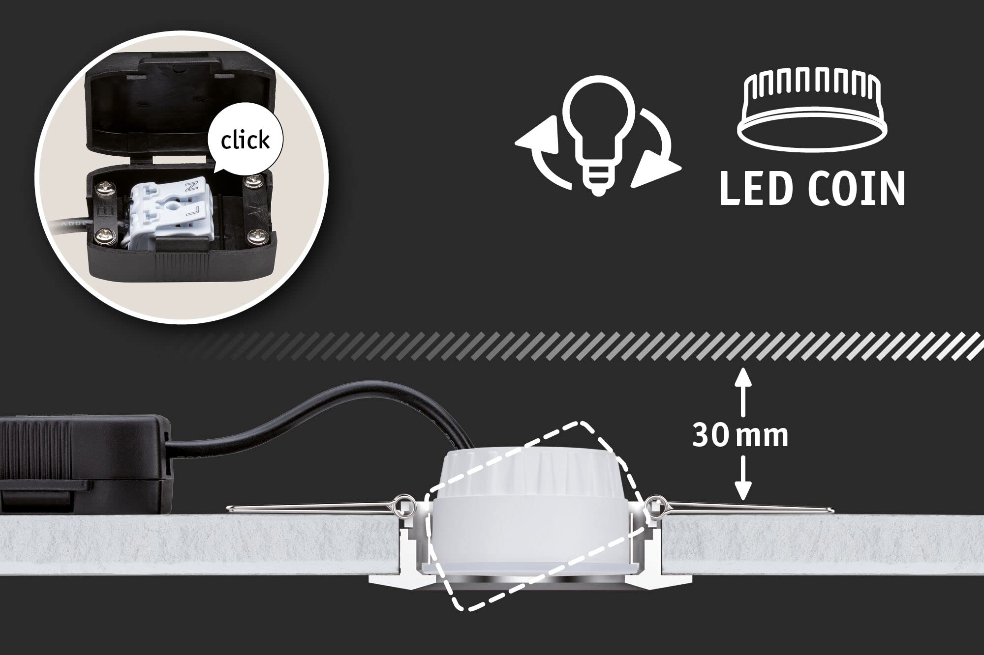 Paulmann Nova Plus 92958 Einbauleuchte Zigbee Eisen 6,5W