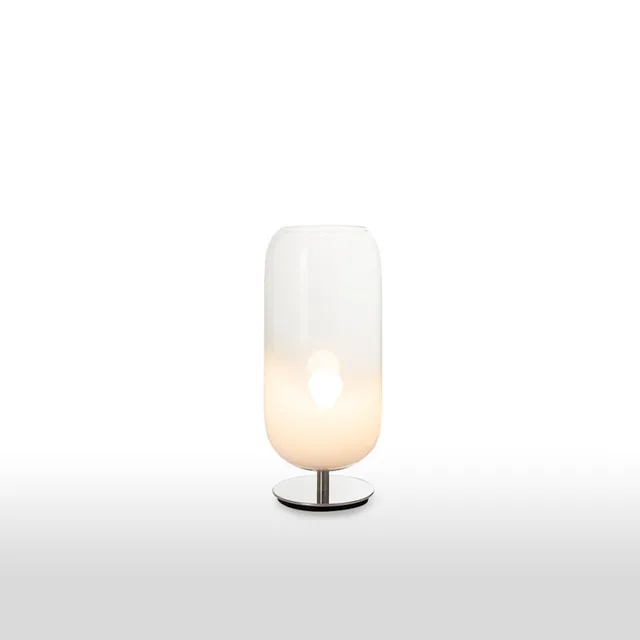 Artemide Gople Mini Tischleuchte Glas Weiß Rauch