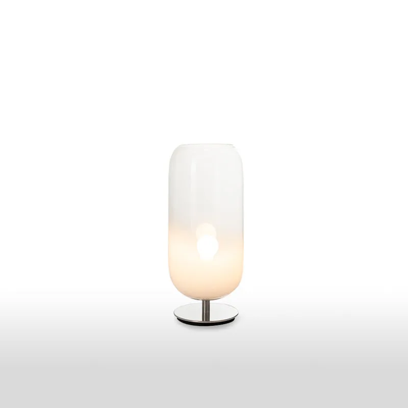 Artemide Gople Mini Tischleuchte Glas Weiß Rauch